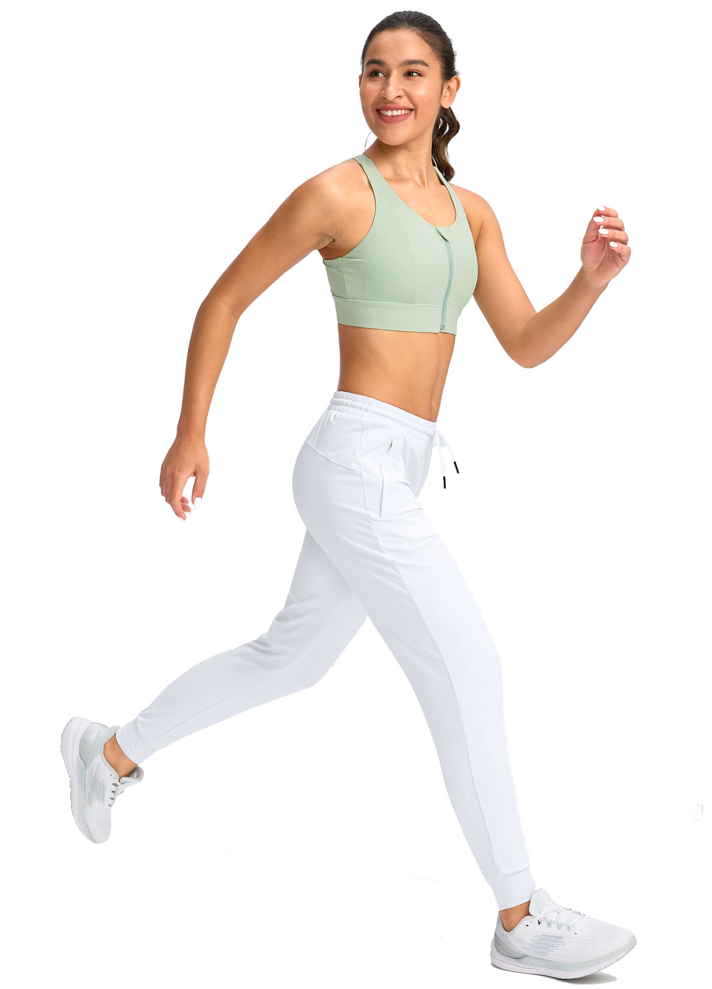 Stretch Drawstring Running Sweatpants with Pockets