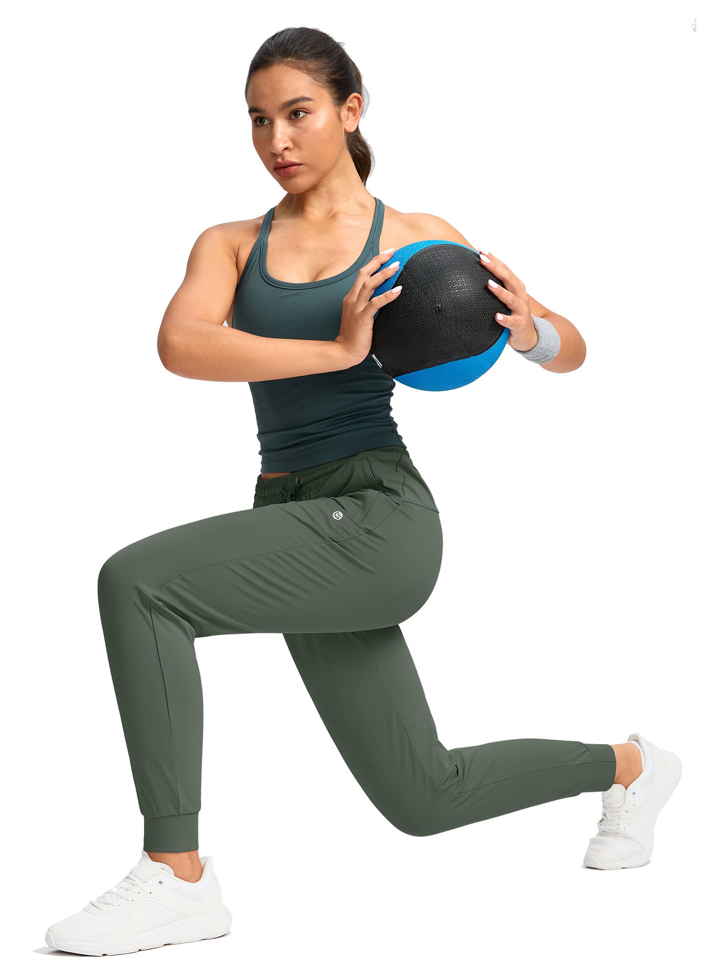 Stretch Drawstring Running Sweatpants with Pockets