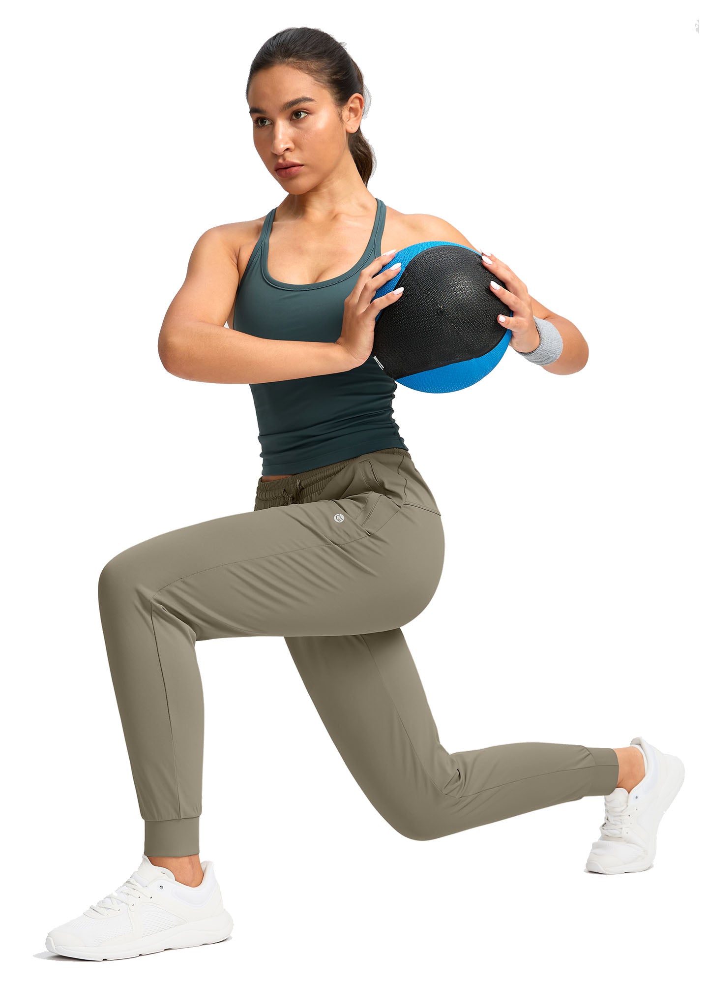 Stretch Drawstring Running Sweatpants with Pockets