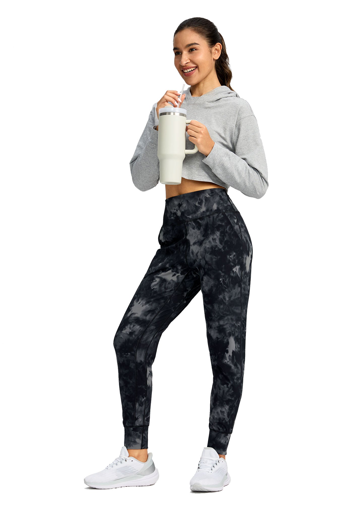High Waisted Yoga Pants with Pockets Loose Fit