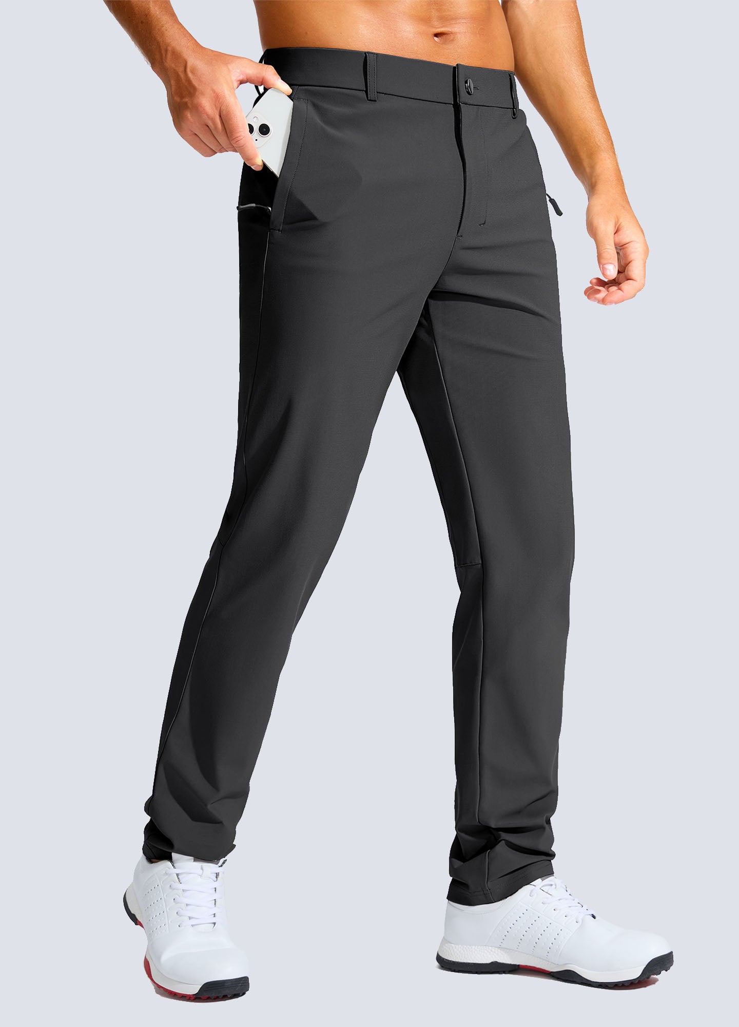 Stretch Slim Fit Golf Pants with Zipper Pockets