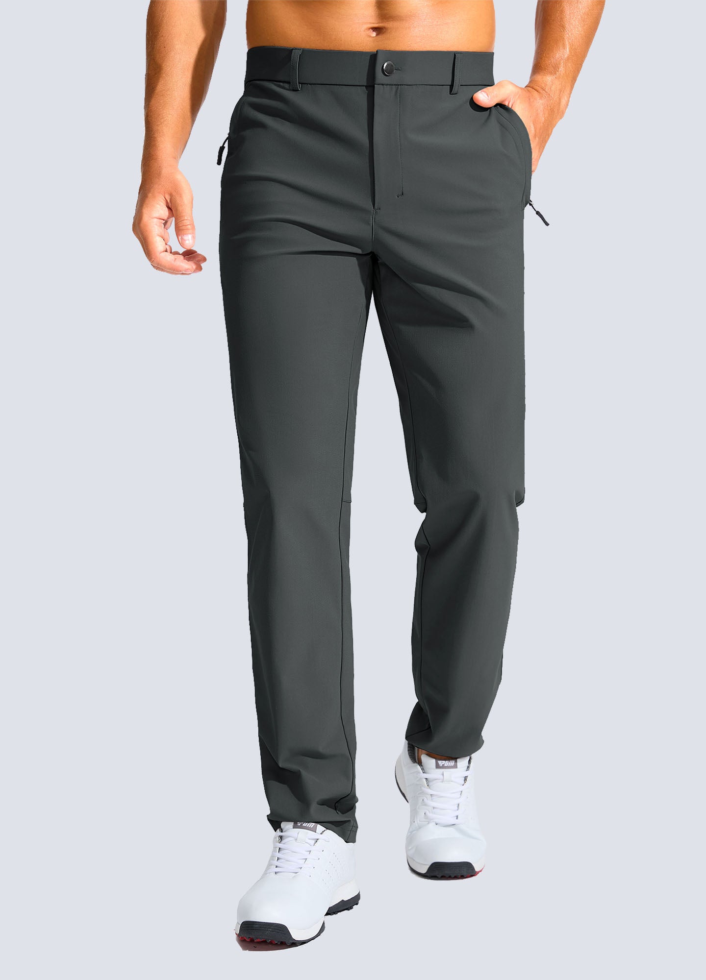 Stretch Slim Fit Golf Pants with Zipper Pockets