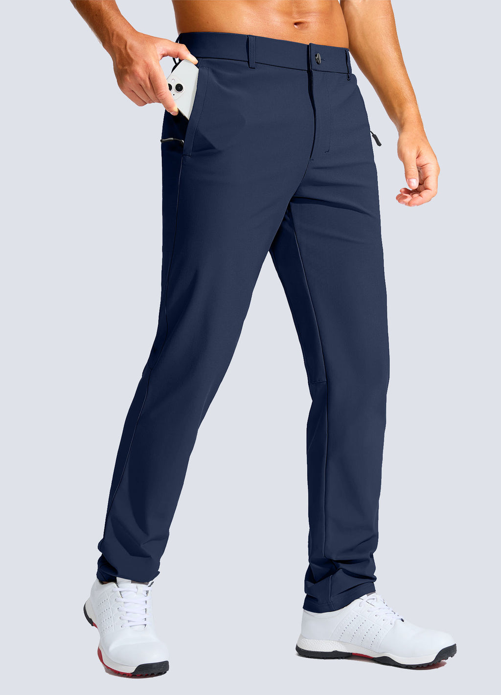 Stretch Slim Fit Golf Pants with Zipper Pockets