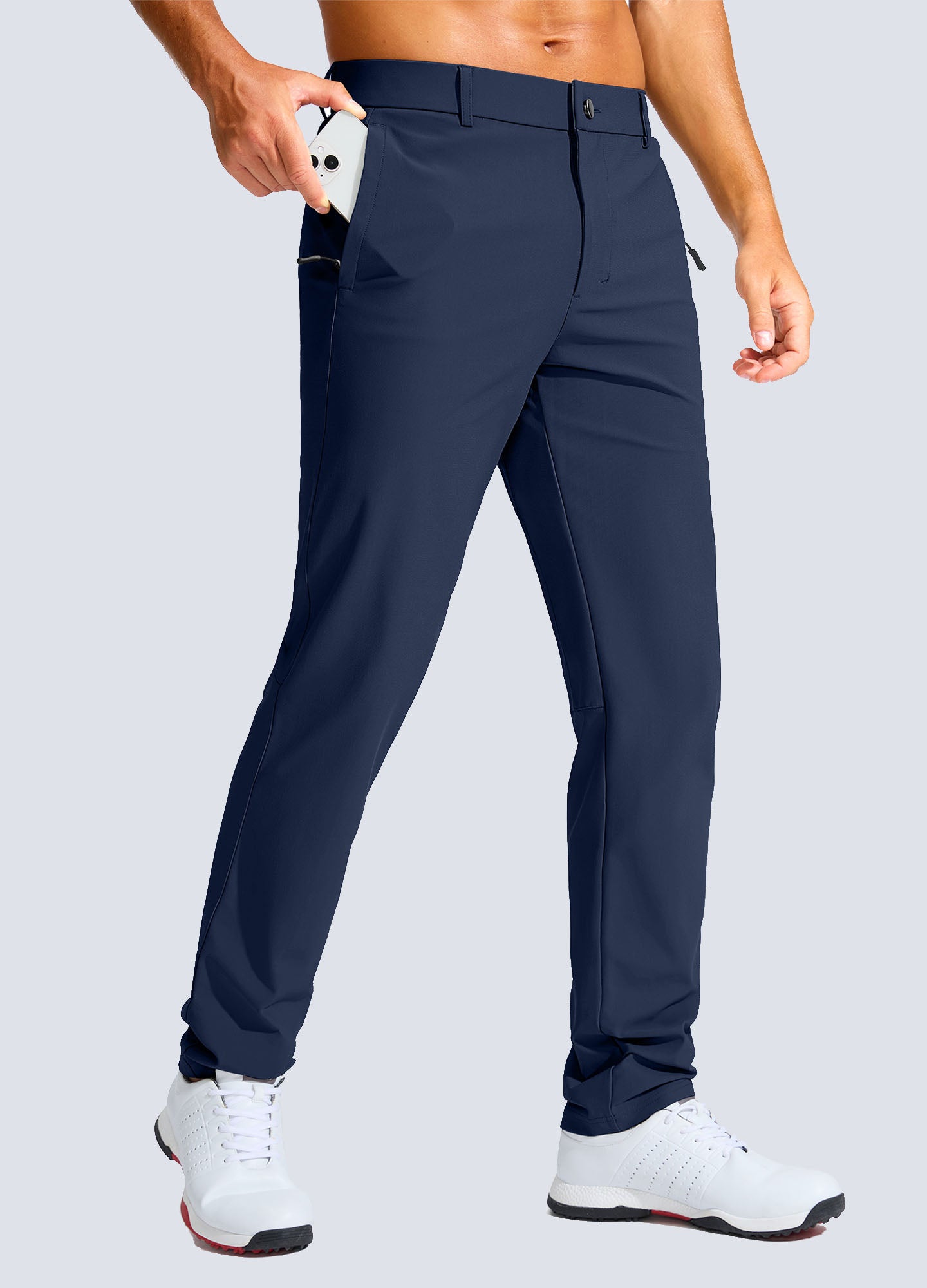 Stretch Slim Fit Golf Pants with Zipper Pockets