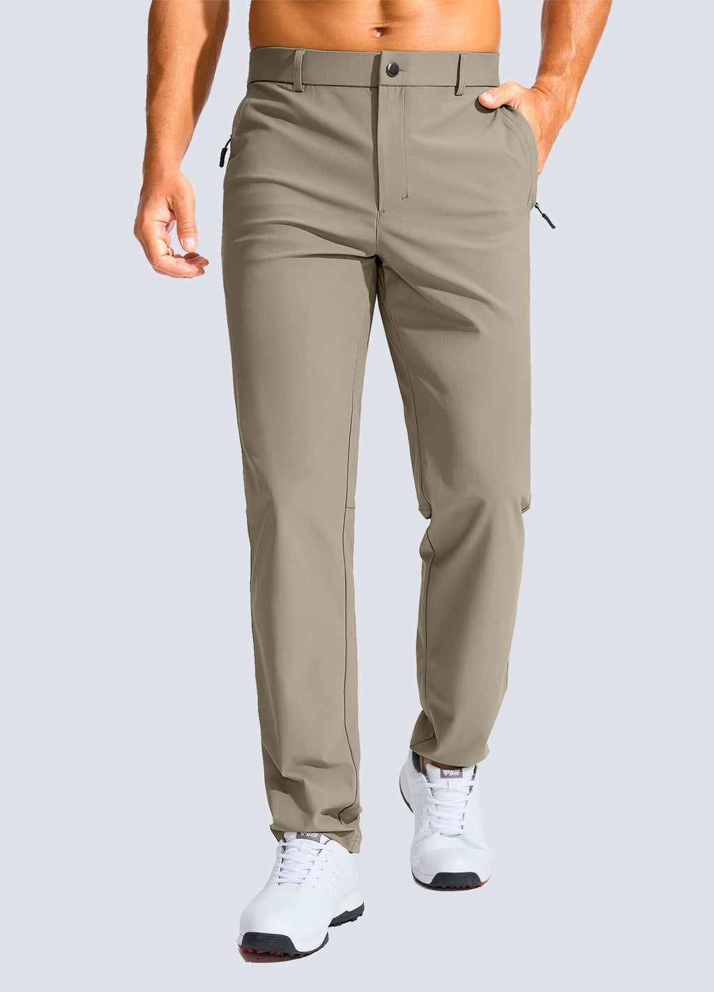 Stretch Slim Fit Golf Pants with Zipper Pockets