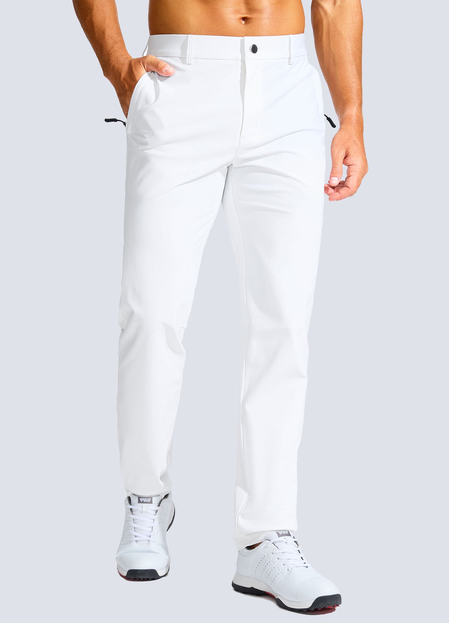 Stretch Slim Fit Golf Pants with Zipper Pockets
