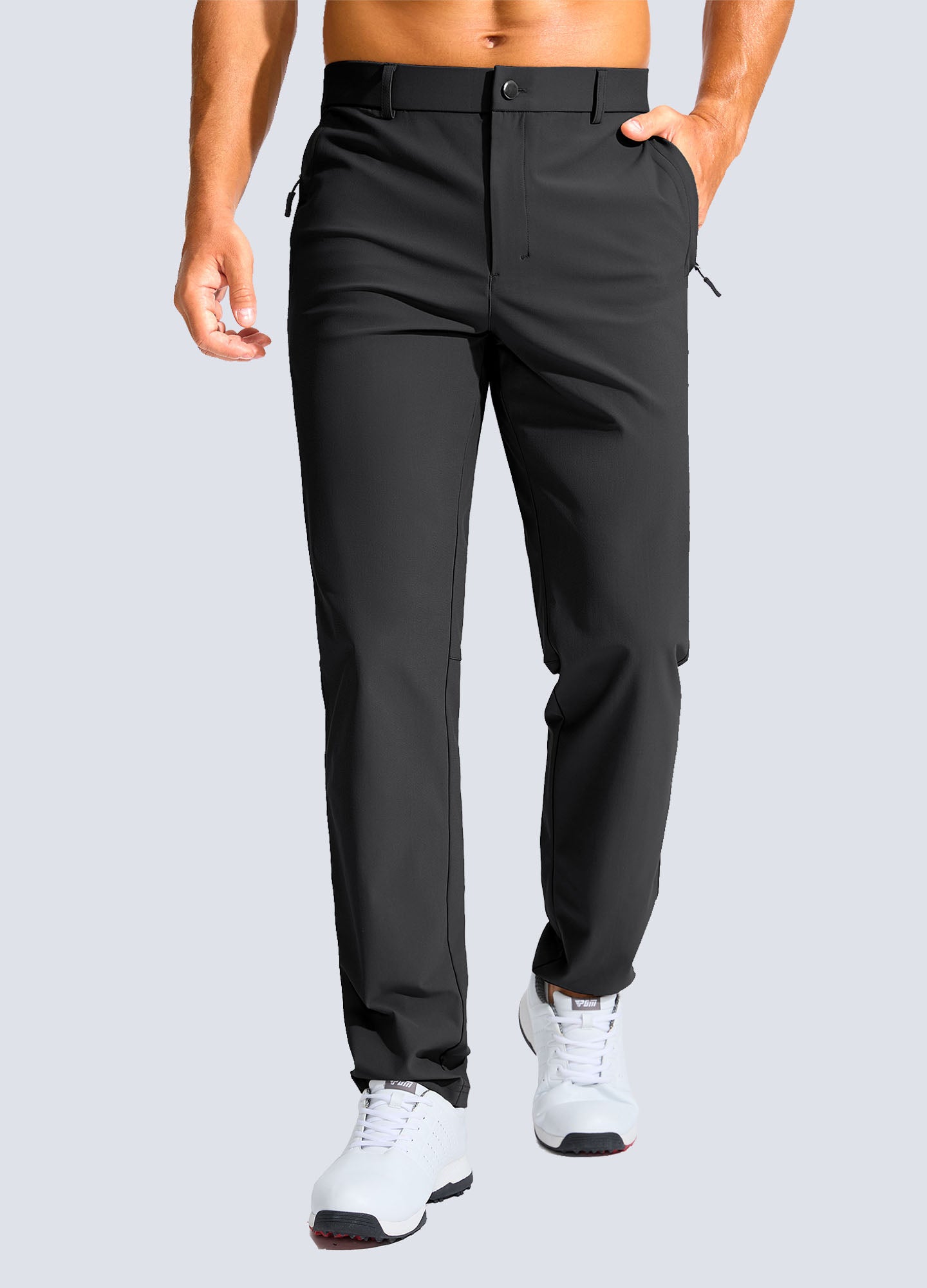 Stretch Slim Fit Golf Pants with Zipper Pockets