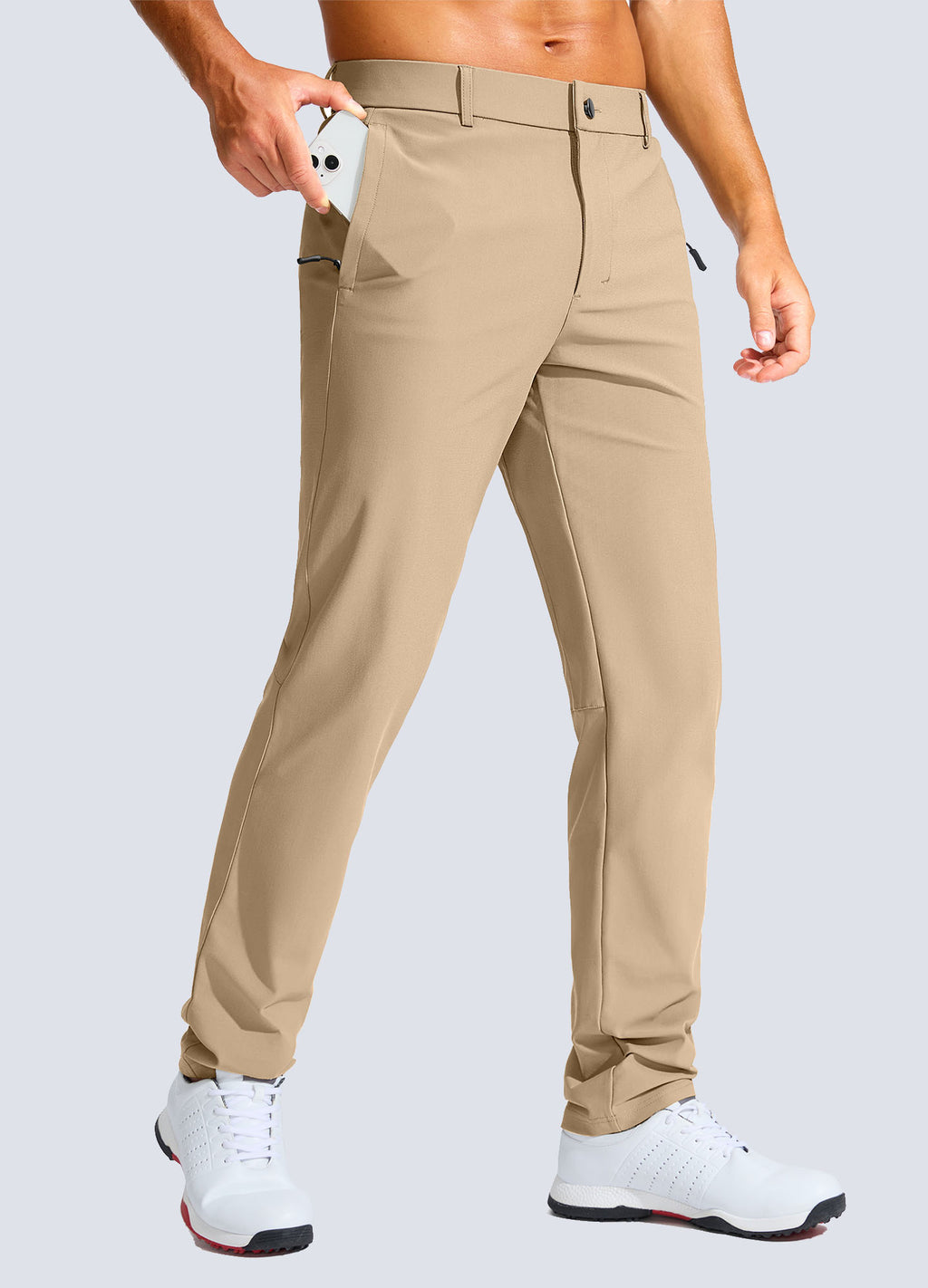 Stretch Slim Fit Golf Pants with Zipper Pockets