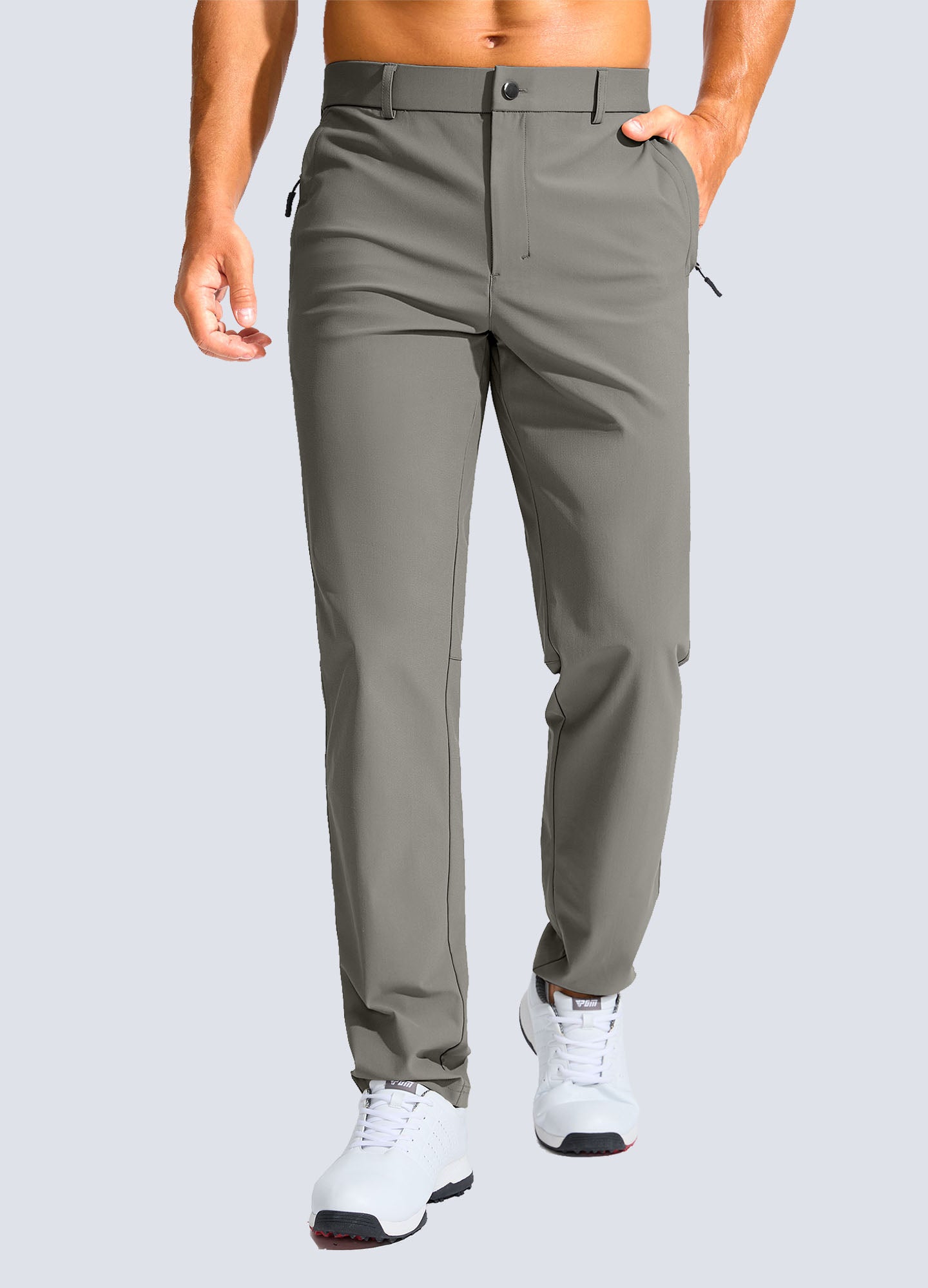 Stretch Slim Fit Golf Pants with Zipper Pockets