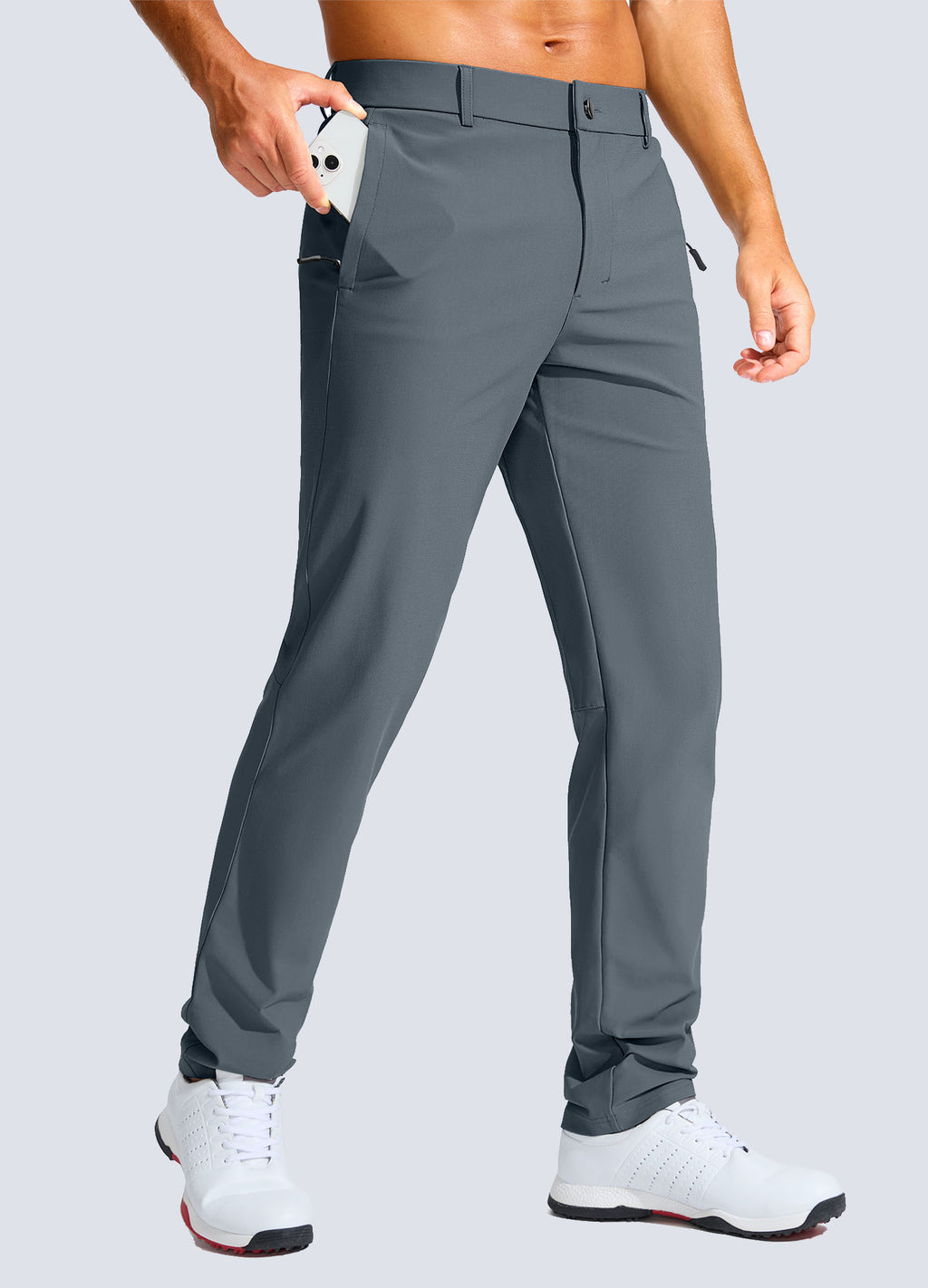 Stretch Slim Fit Golf Pants with Zipper Pockets
