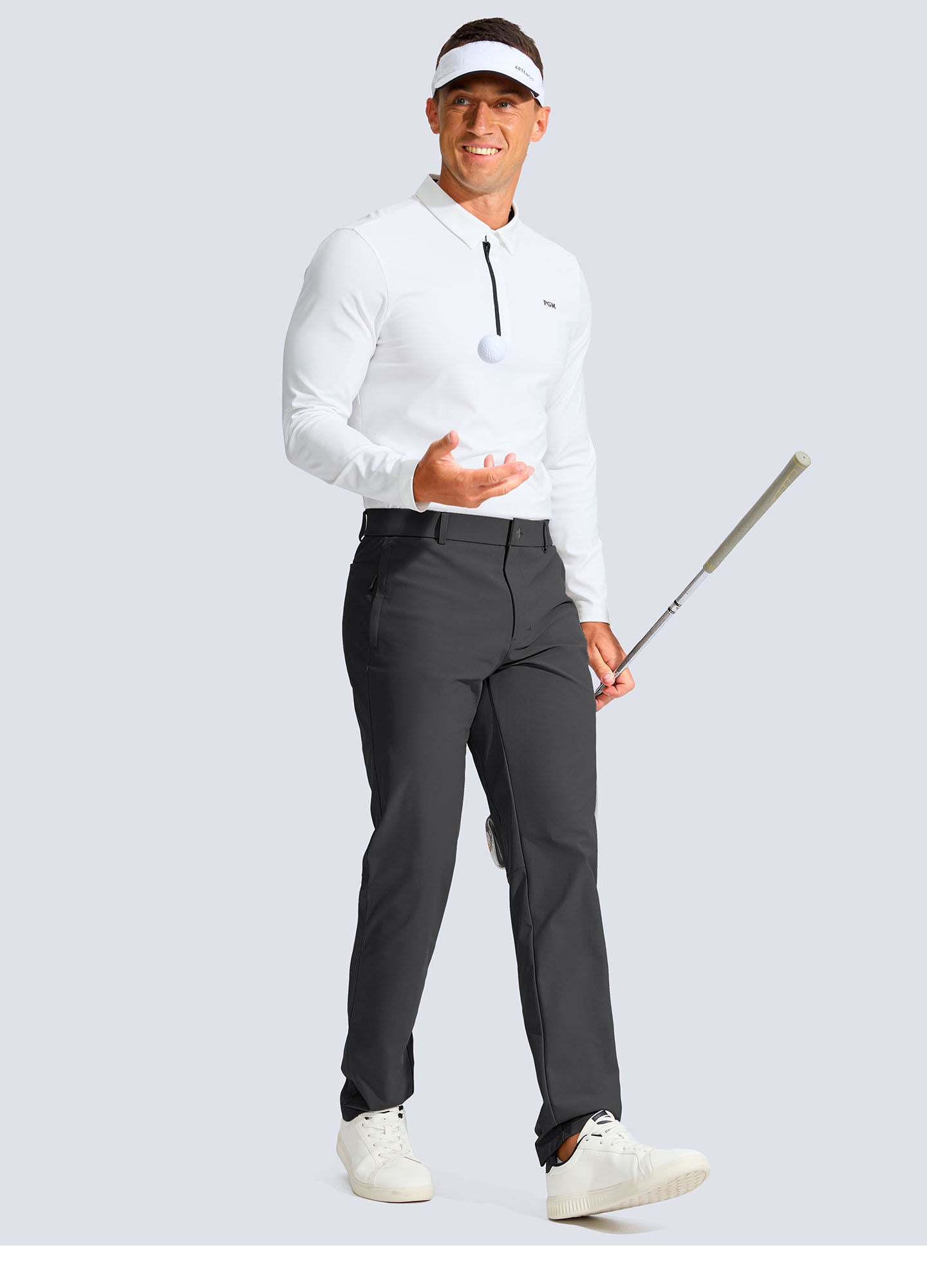 Stretch Slim Fit Golf Pants with Zipper Pockets