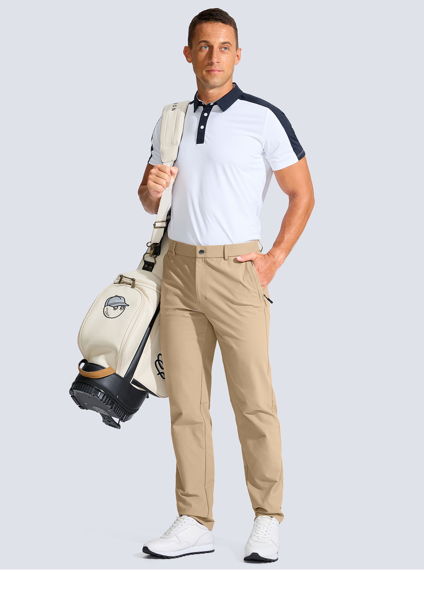 Stretch Slim Fit Golf Pants with Zipper Pockets
