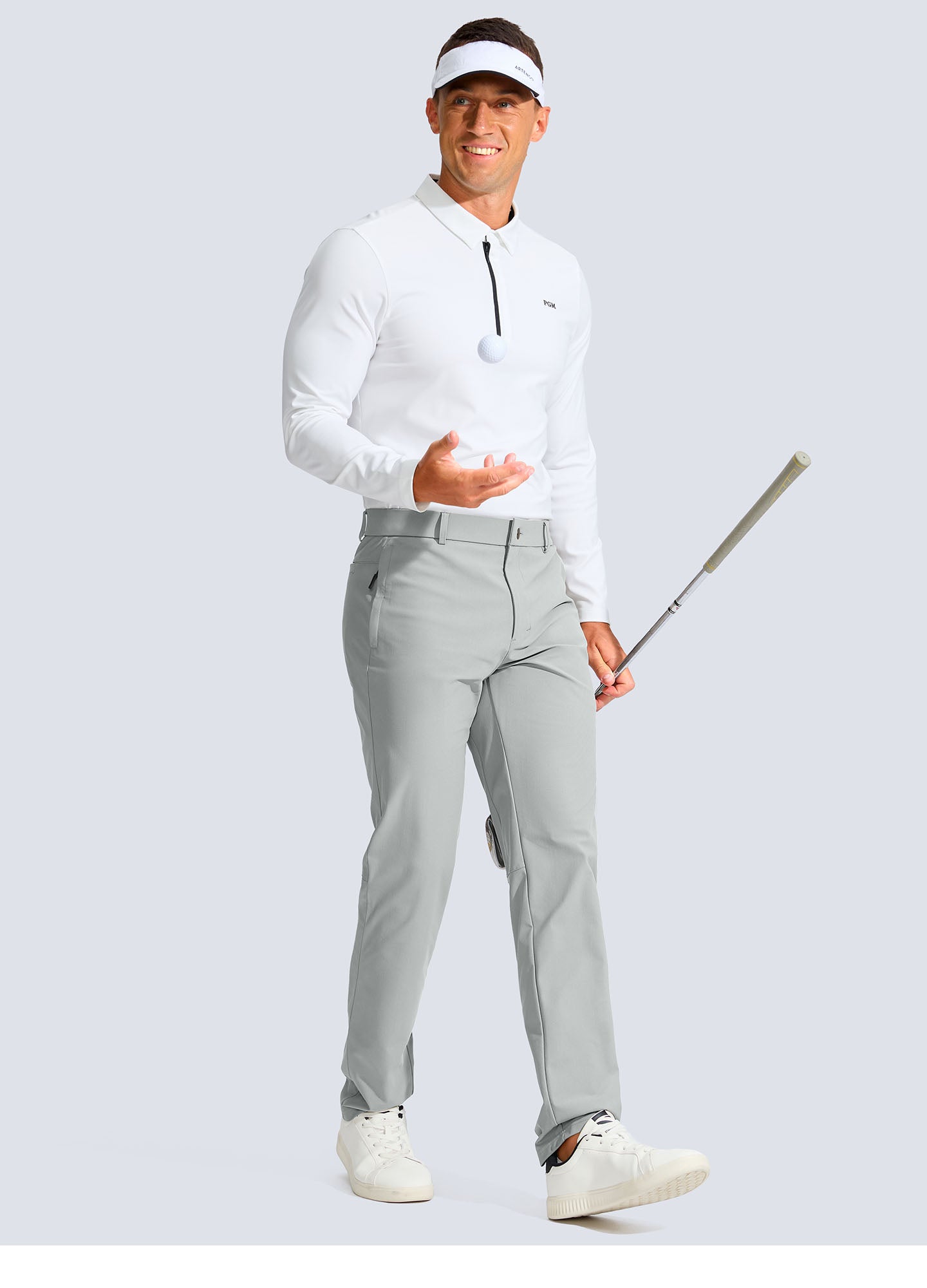 Stretch Slim Fit Golf Pants with Zipper Pockets