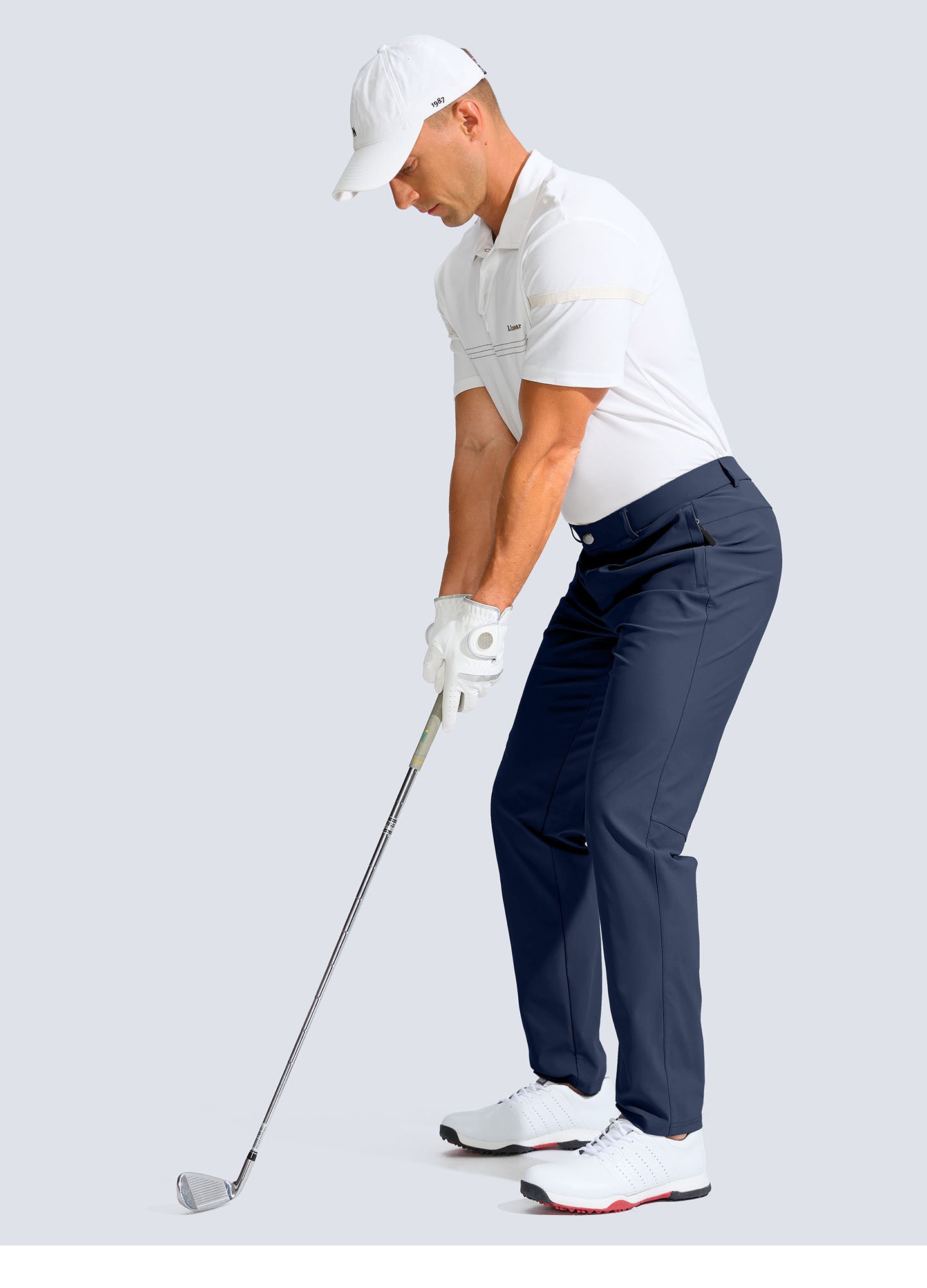 Stretch Slim Fit Golf Pants with Zipper Pockets