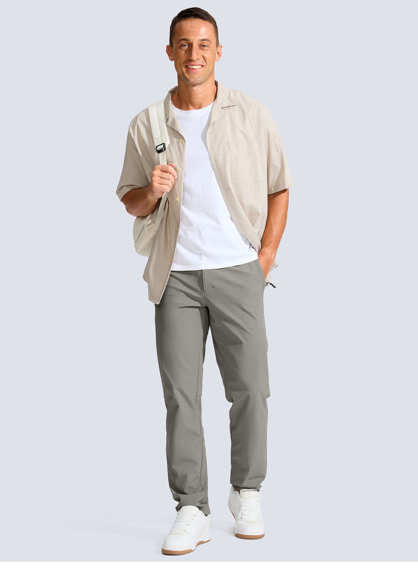 Stretch Slim Fit Golf Pants with Zipper Pockets