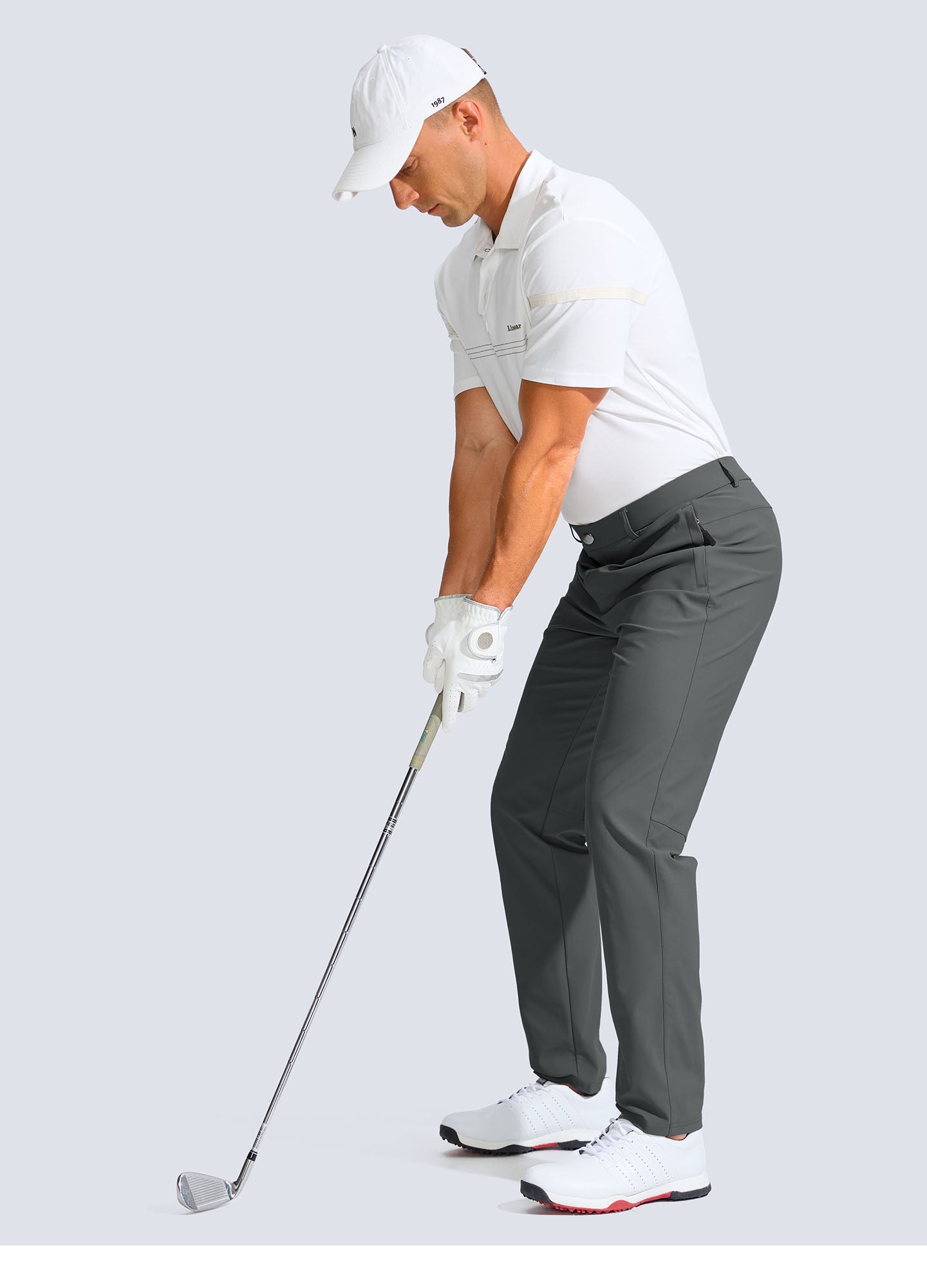 Stretch Slim Fit Golf Pants with Zipper Pockets