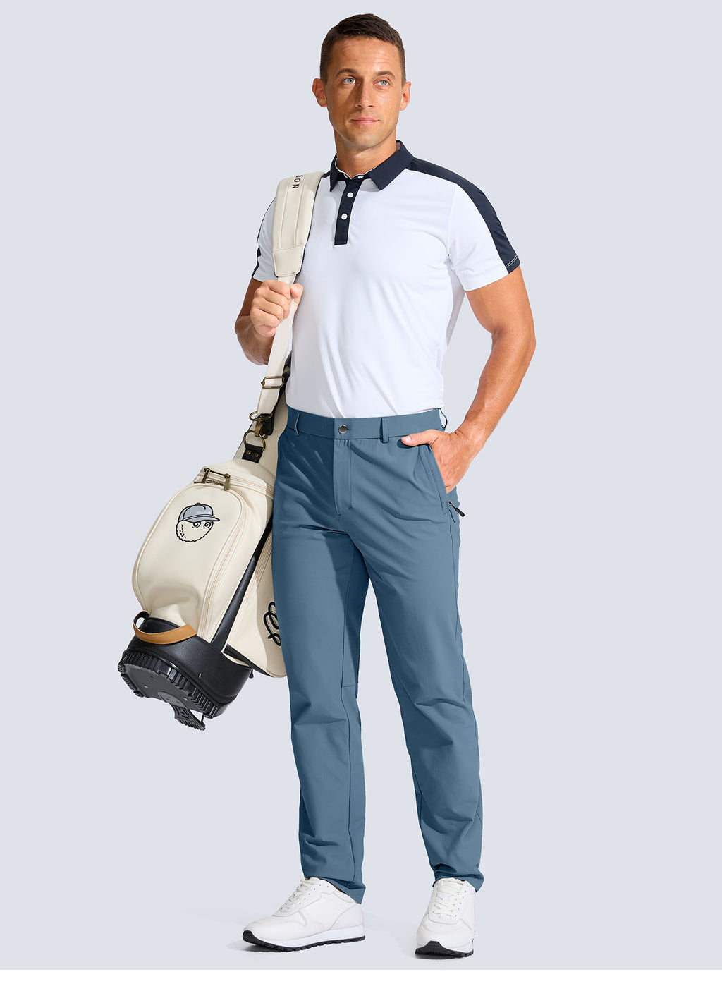 Stretch Slim Fit Golf Pants with Zipper Pockets