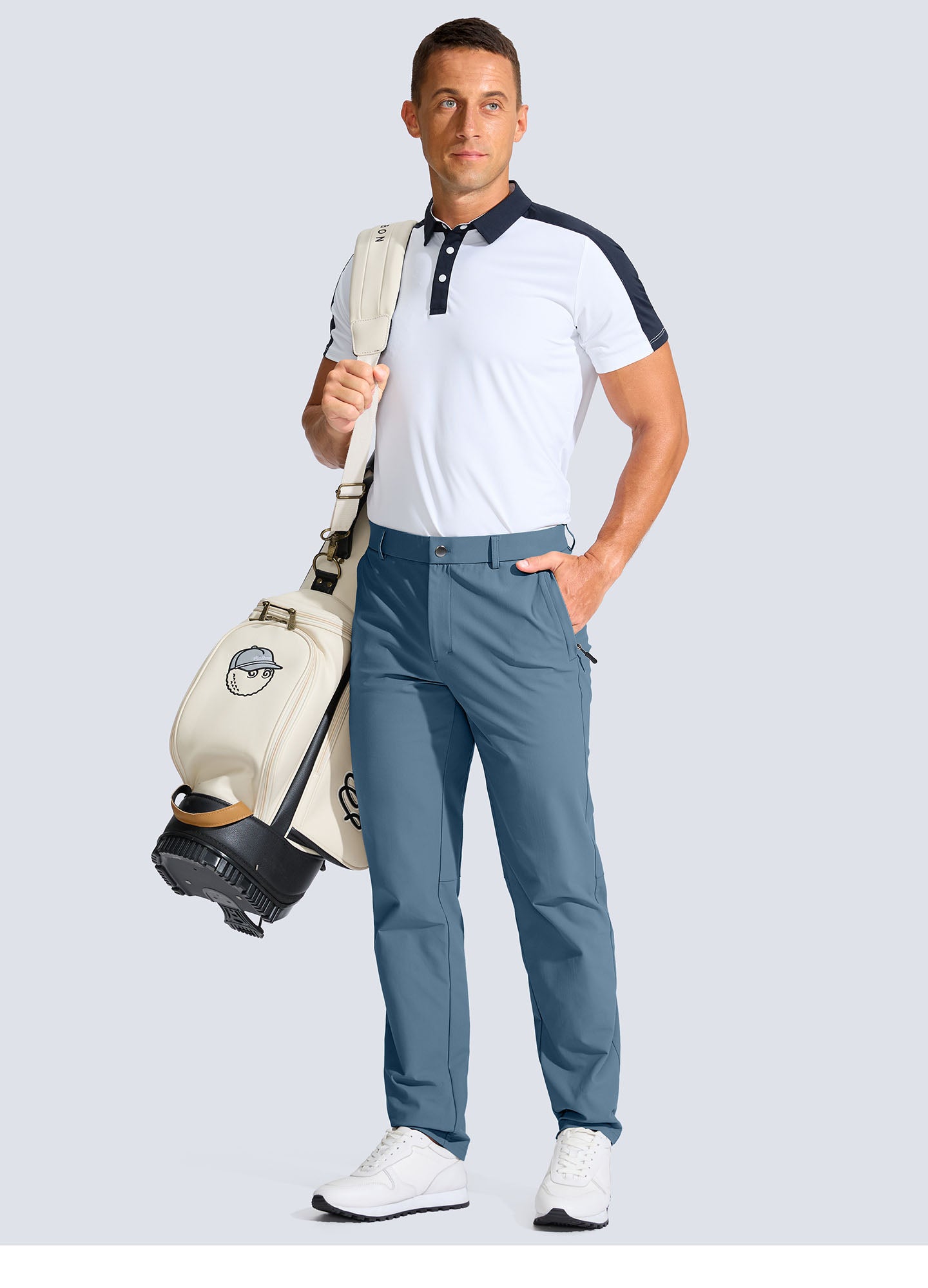 Stretch Slim Fit Golf Pants with Zipper Pockets