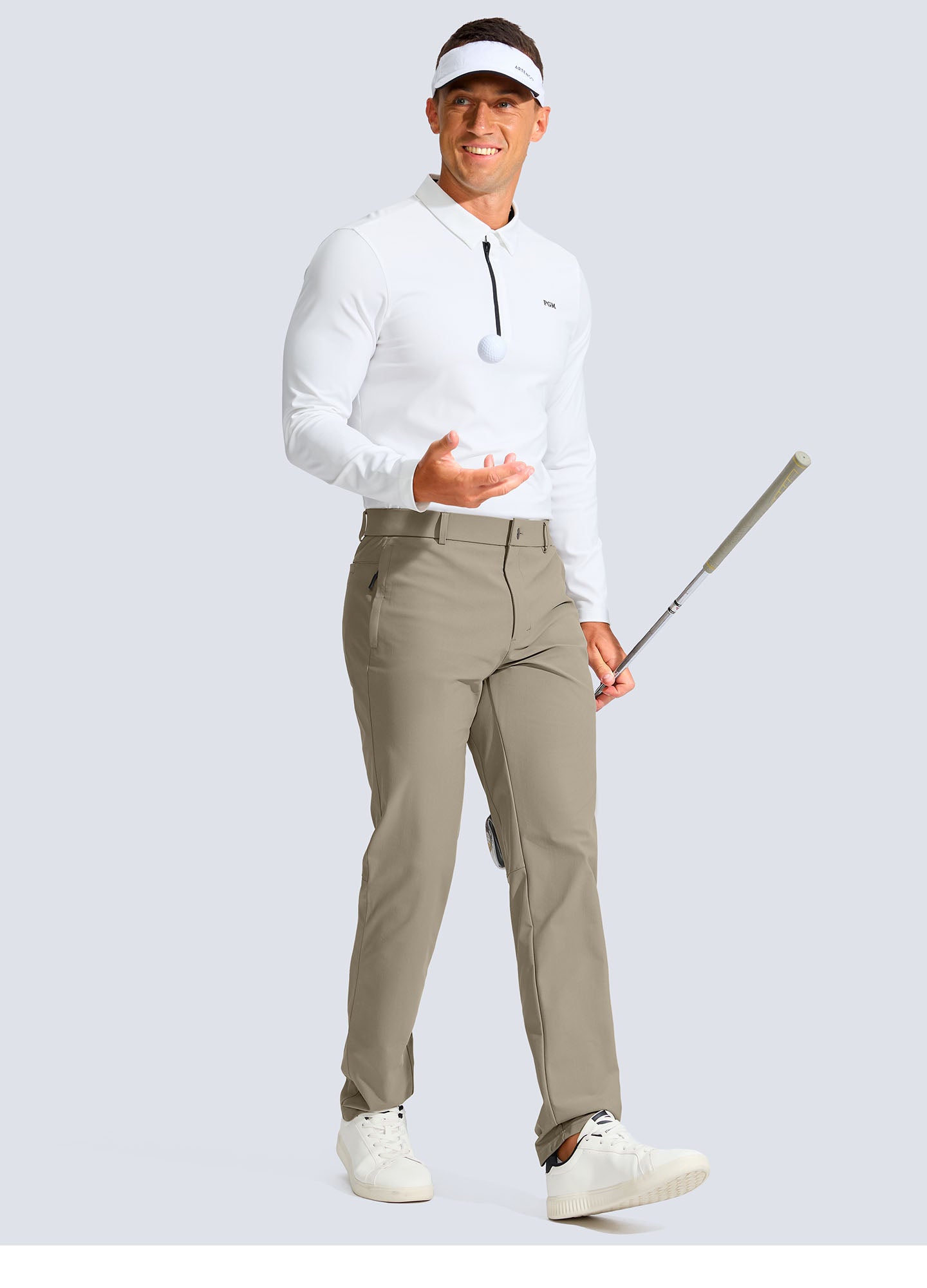 Stretch Slim Fit Golf Pants with Zipper Pockets