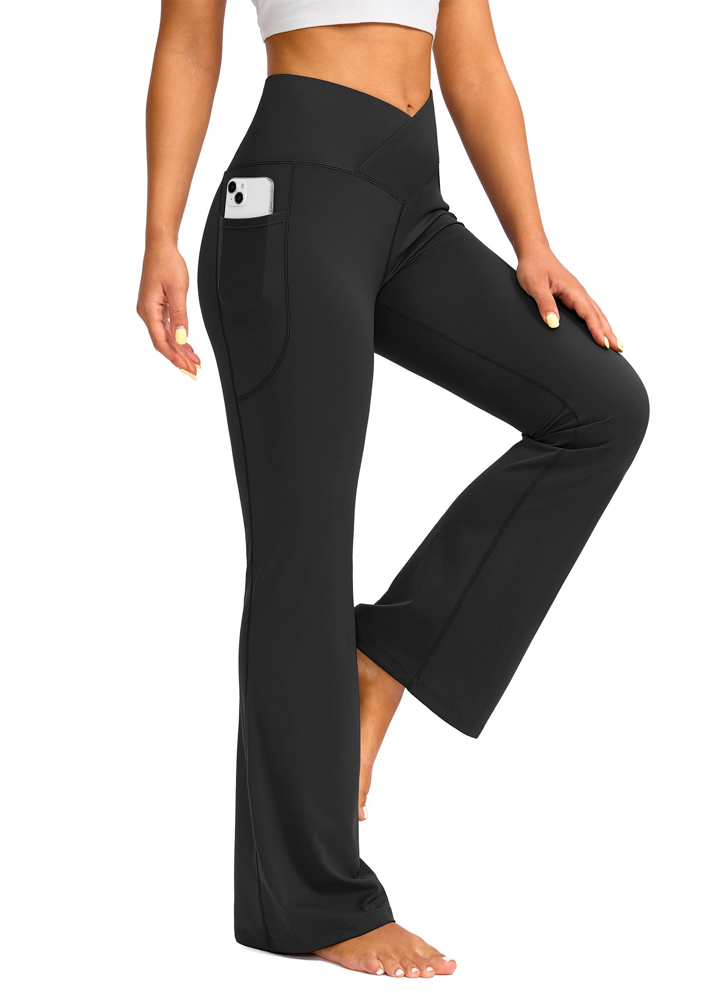 High Waist Flare Leggings with Pockets 29"/30.5"/32"