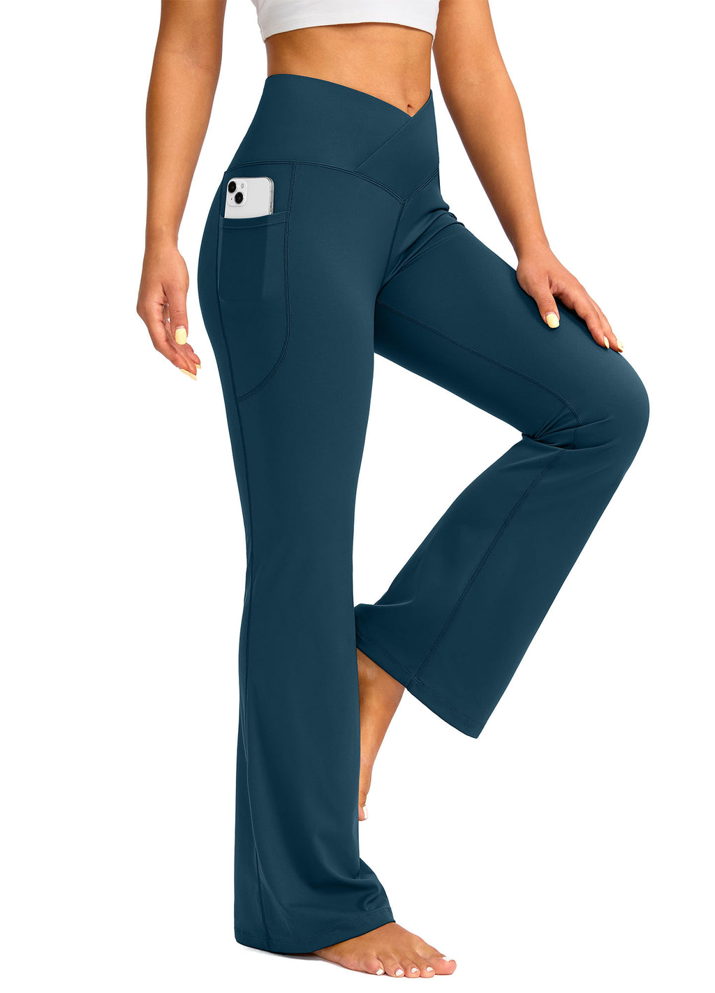 High Waist Flare Leggings with Pockets 29"/30.5"/32"