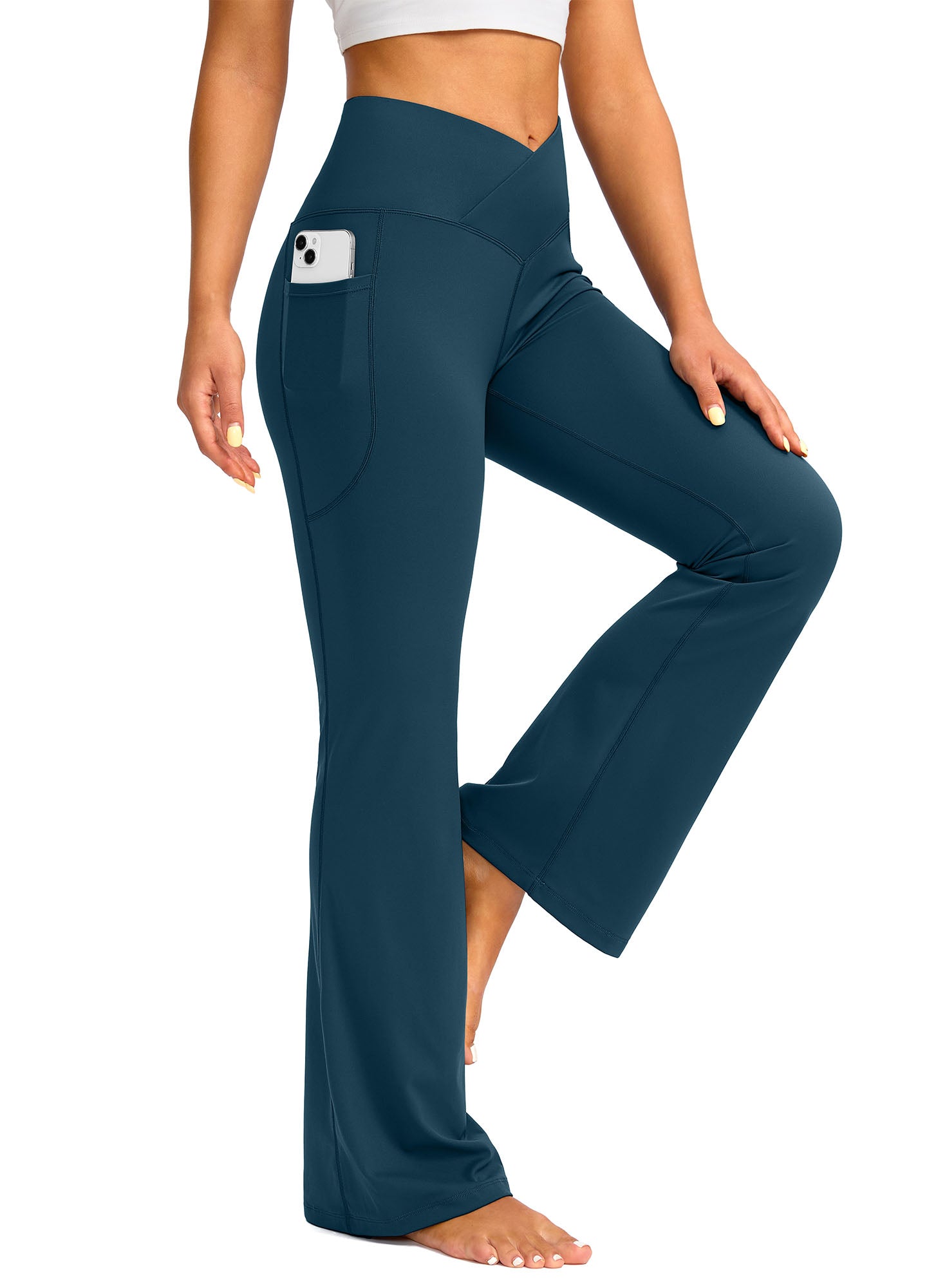 High Waist Flare Leggings with Pockets 29"/30.5"/32"