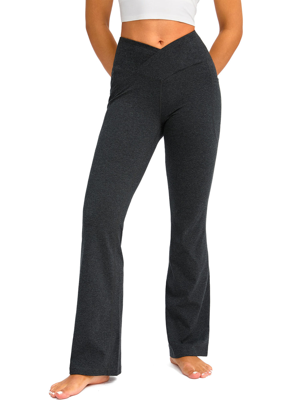 High Waist Flare Leggings with Pockets 29"/30.5"/32"