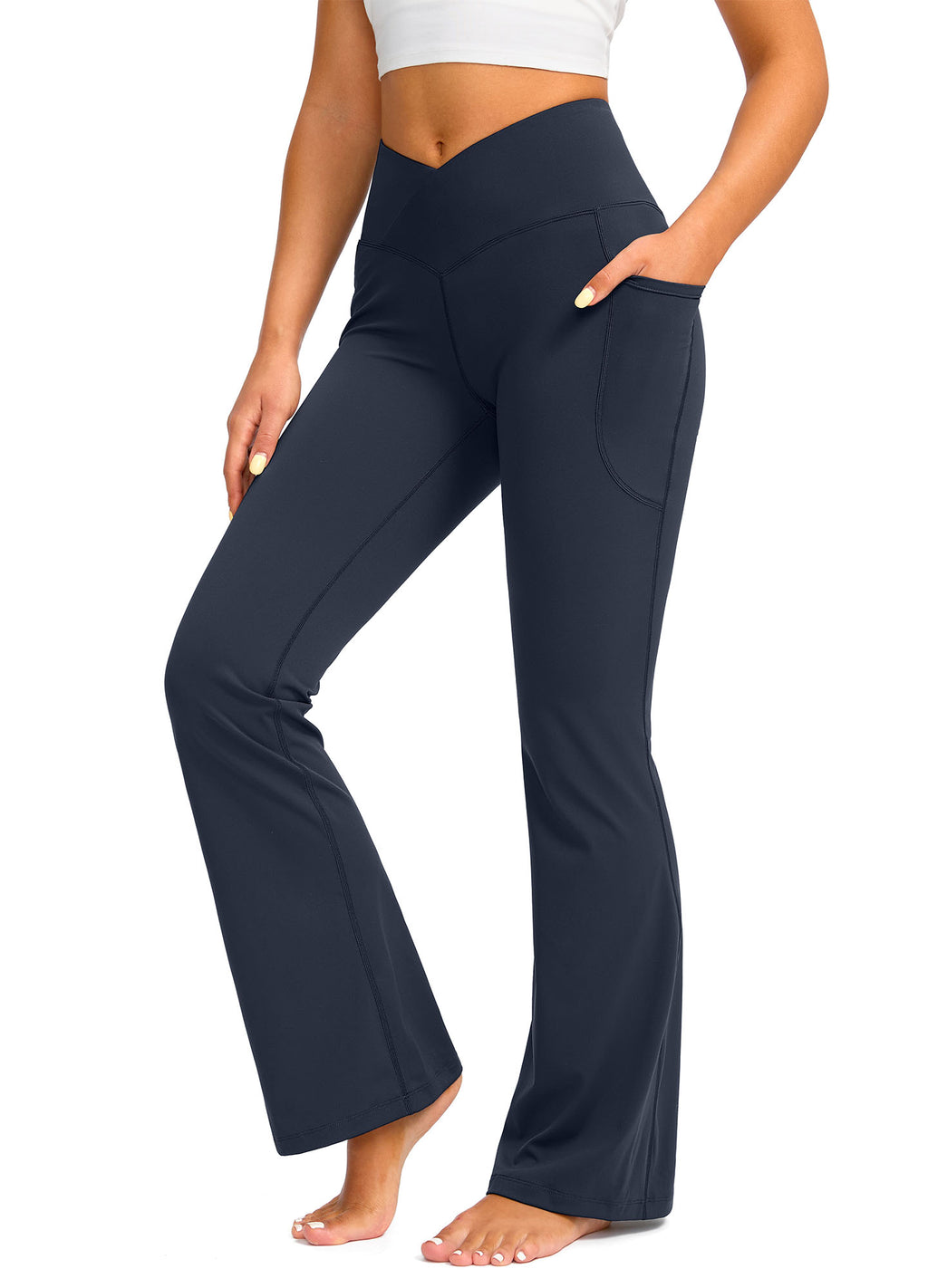 High Waist Flare Leggings with Pockets 29"/30.5"/32"