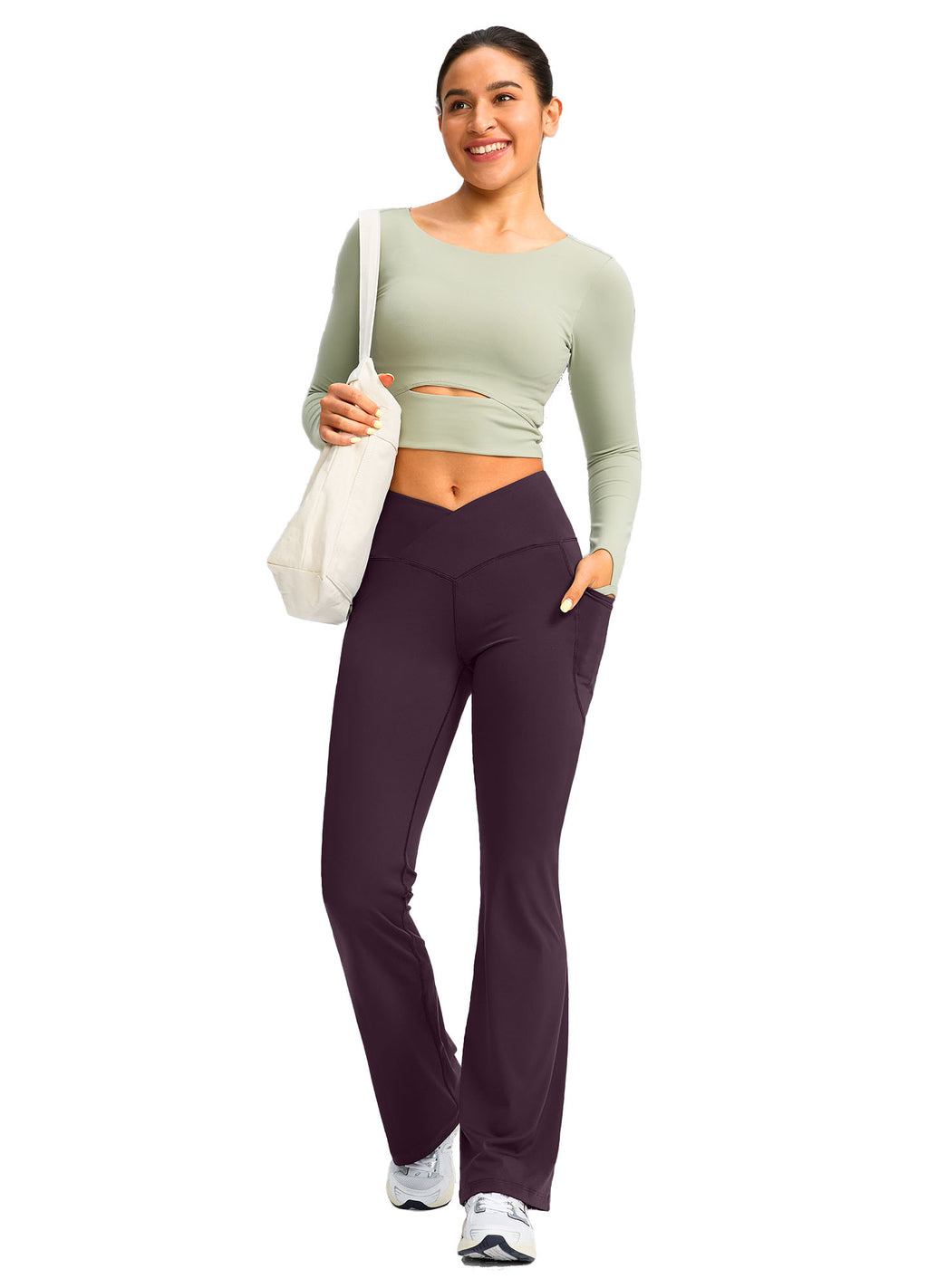 High Waist Flare Leggings with Pockets 29"/30.5"/32"