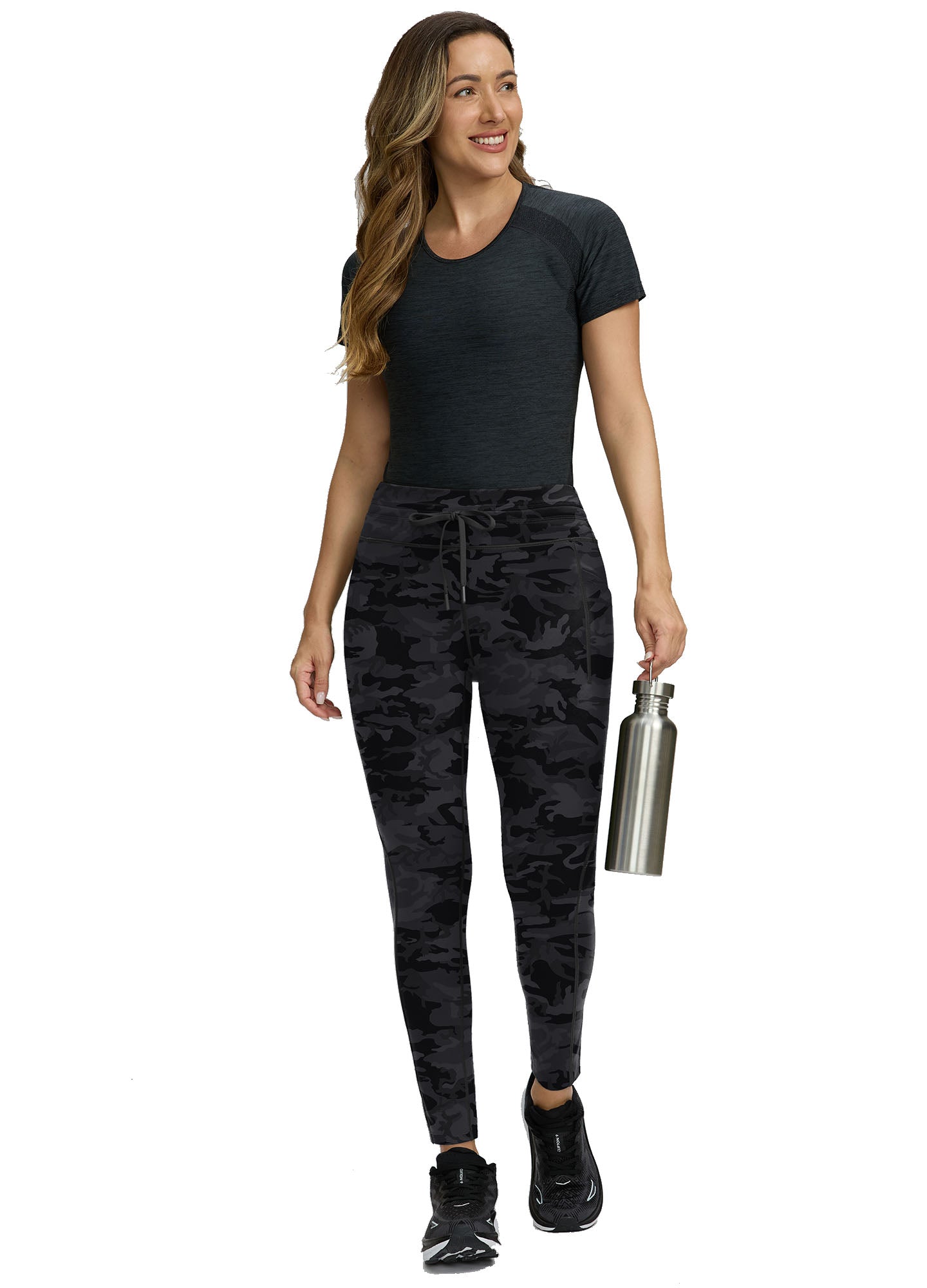 Fleece Lined Hiking Ski Leggings Tummy Control