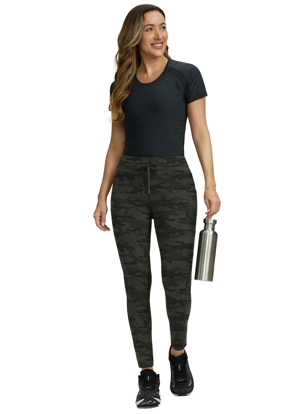 Fleece Lined Hiking Ski Leggings Tummy Control