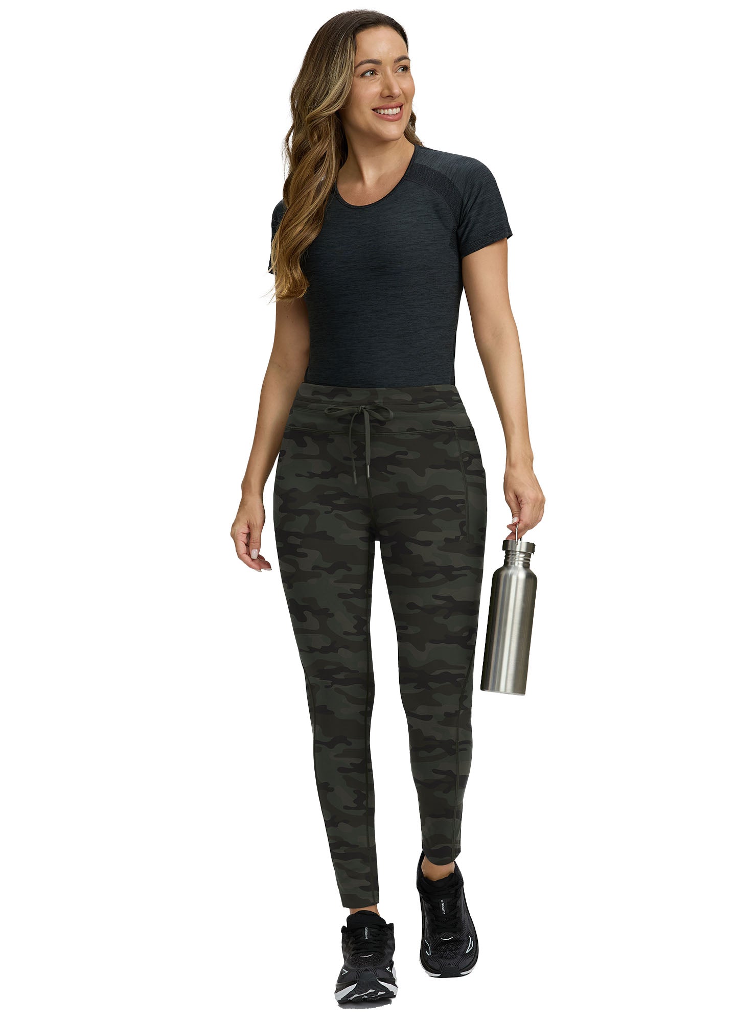 Fleece Lined Hiking Ski Leggings Tummy Control