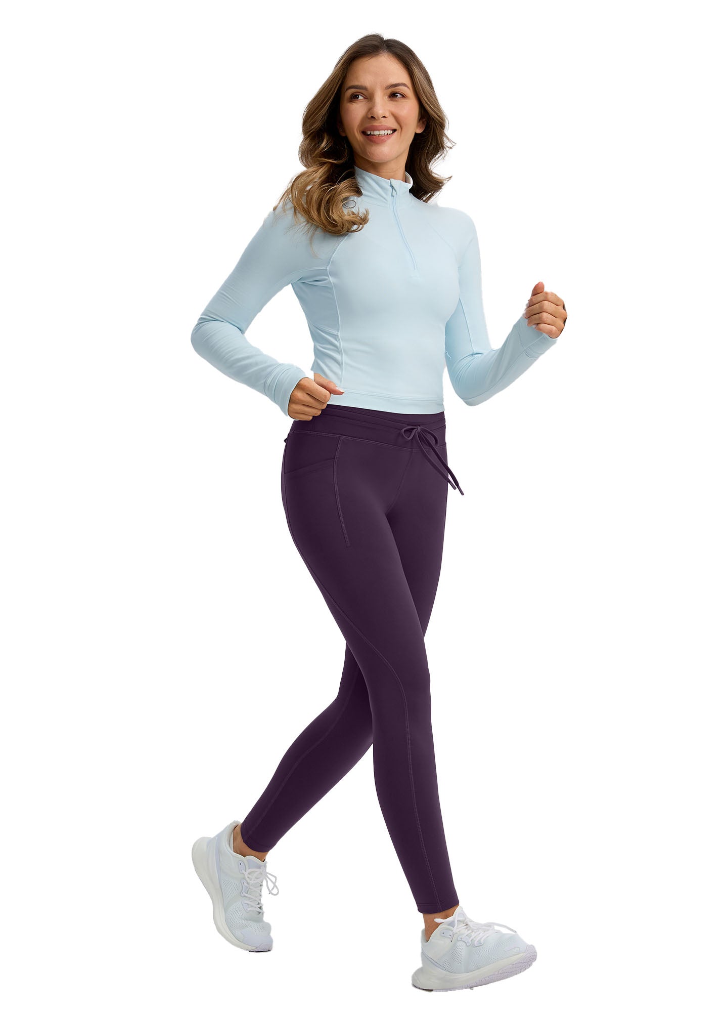 Fleece Lined Hiking Ski Leggings Tummy Control