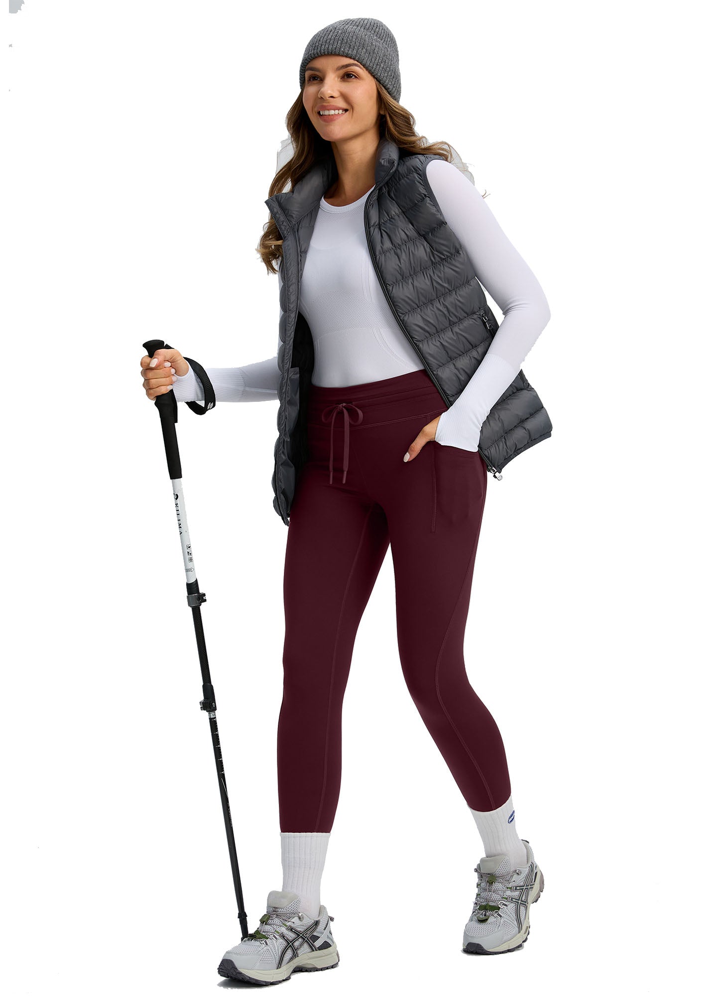 Fleece Lined Hiking Ski Leggings Tummy Control