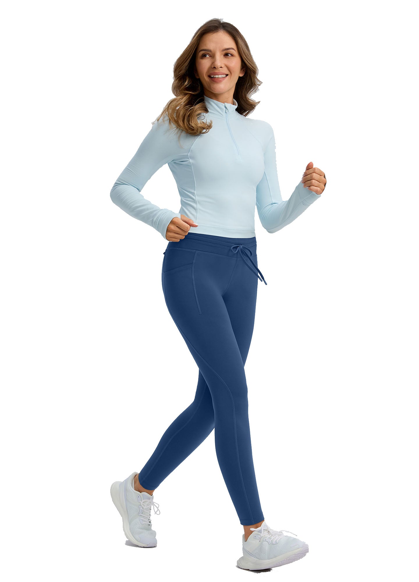 Fleece Lined Hiking Ski Leggings Tummy Control
