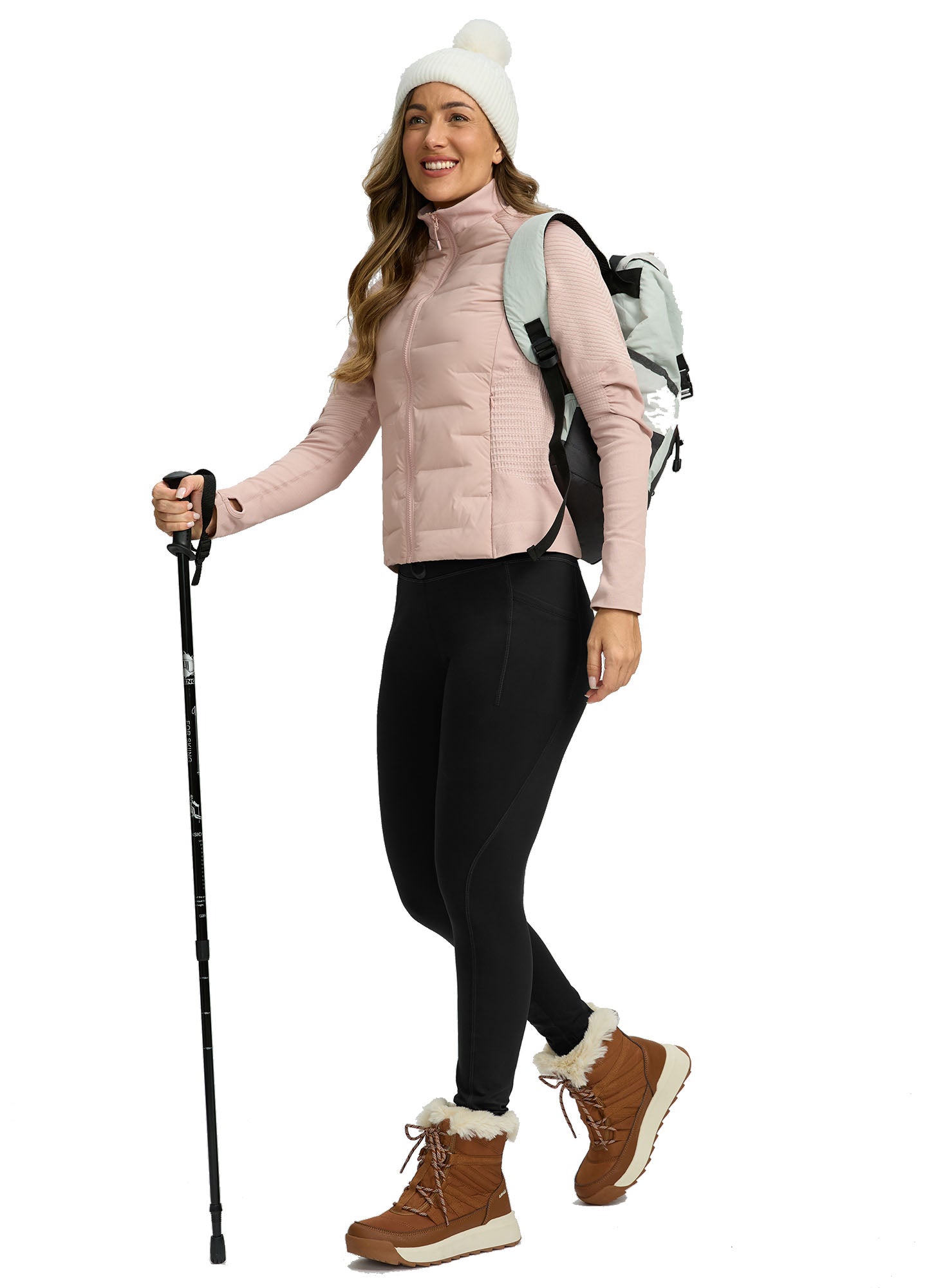 Fleece Lined Hiking Ski Leggings Tummy Control