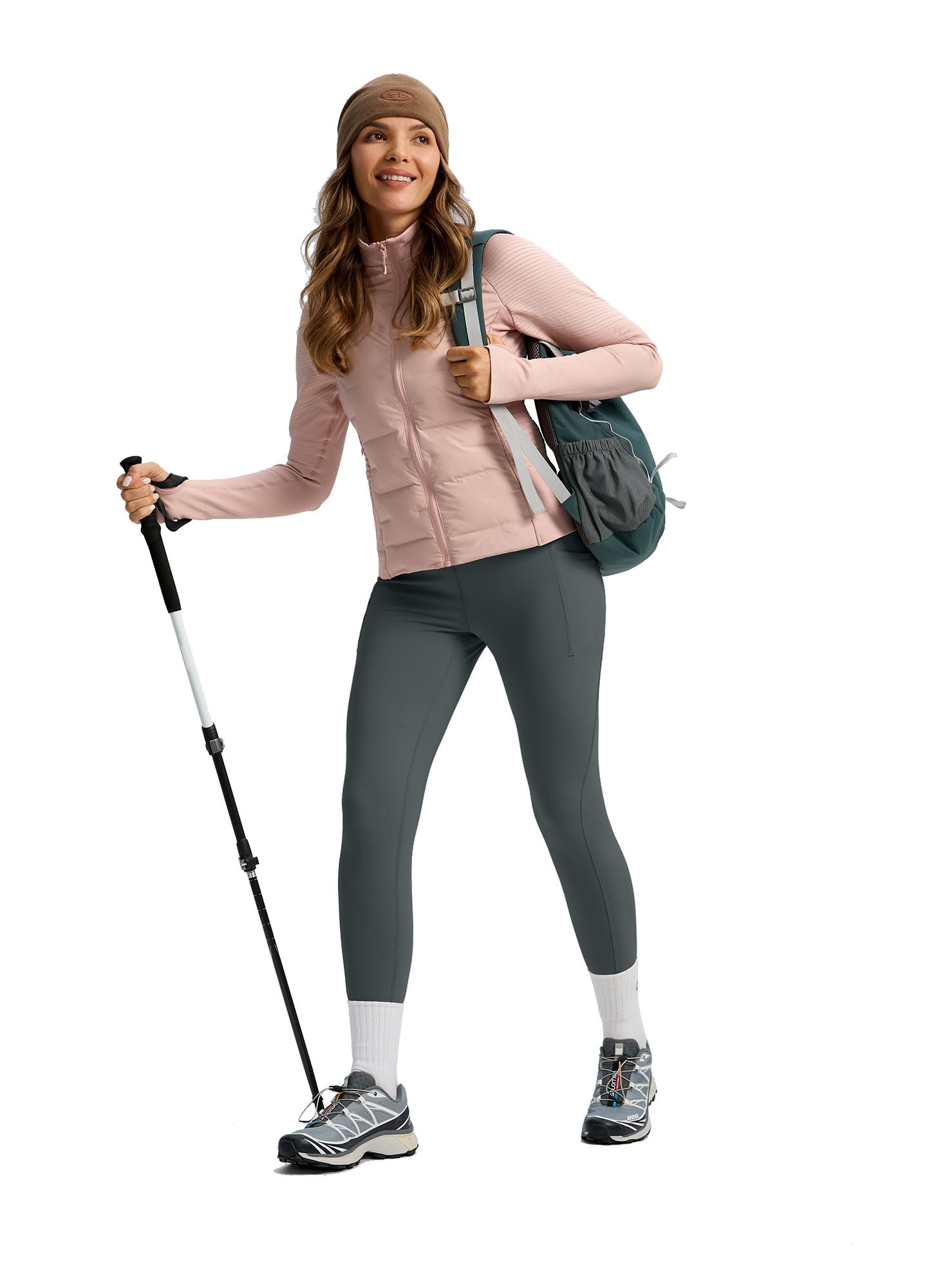 Fleece Lined Hiking Ski Leggings Tummy Control