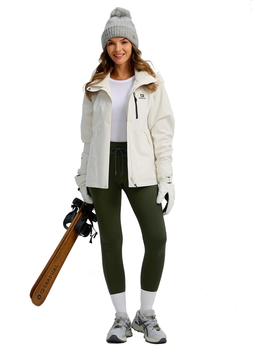 Fleece Lined Hiking Ski Leggings Tummy Control