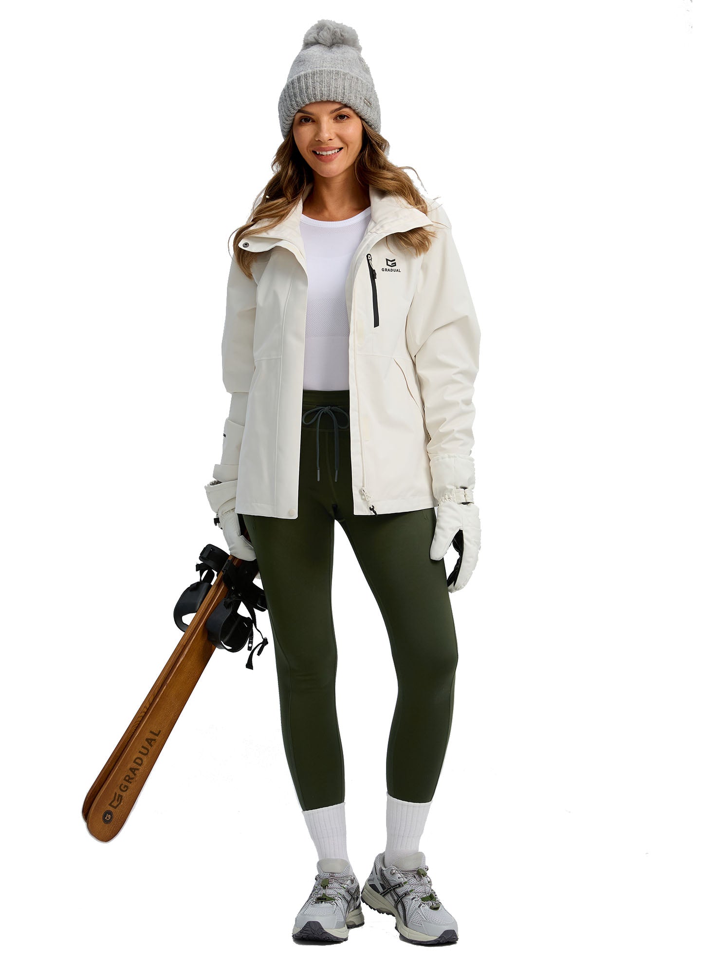 Fleece Lined Hiking Ski Leggings Tummy Control