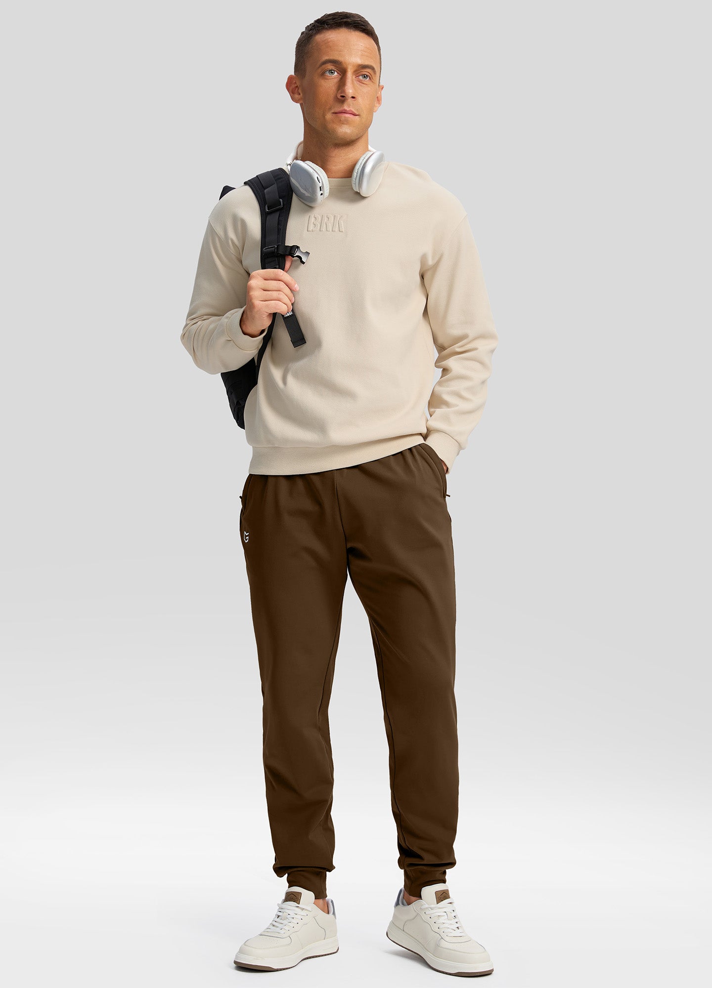 Fleece Joggers with Zipper Pockets Sweatpants