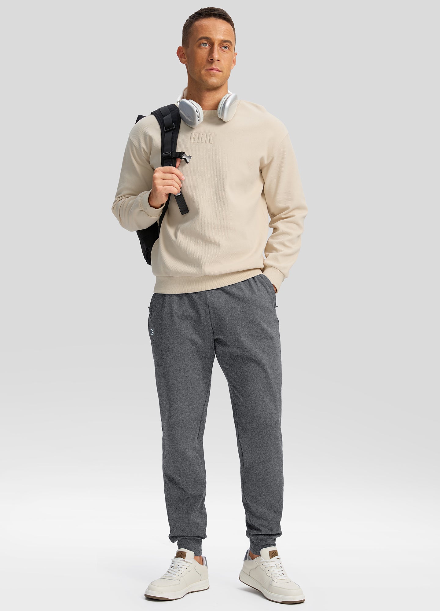 Fleece Joggers with Zipper Pockets Sweatpants