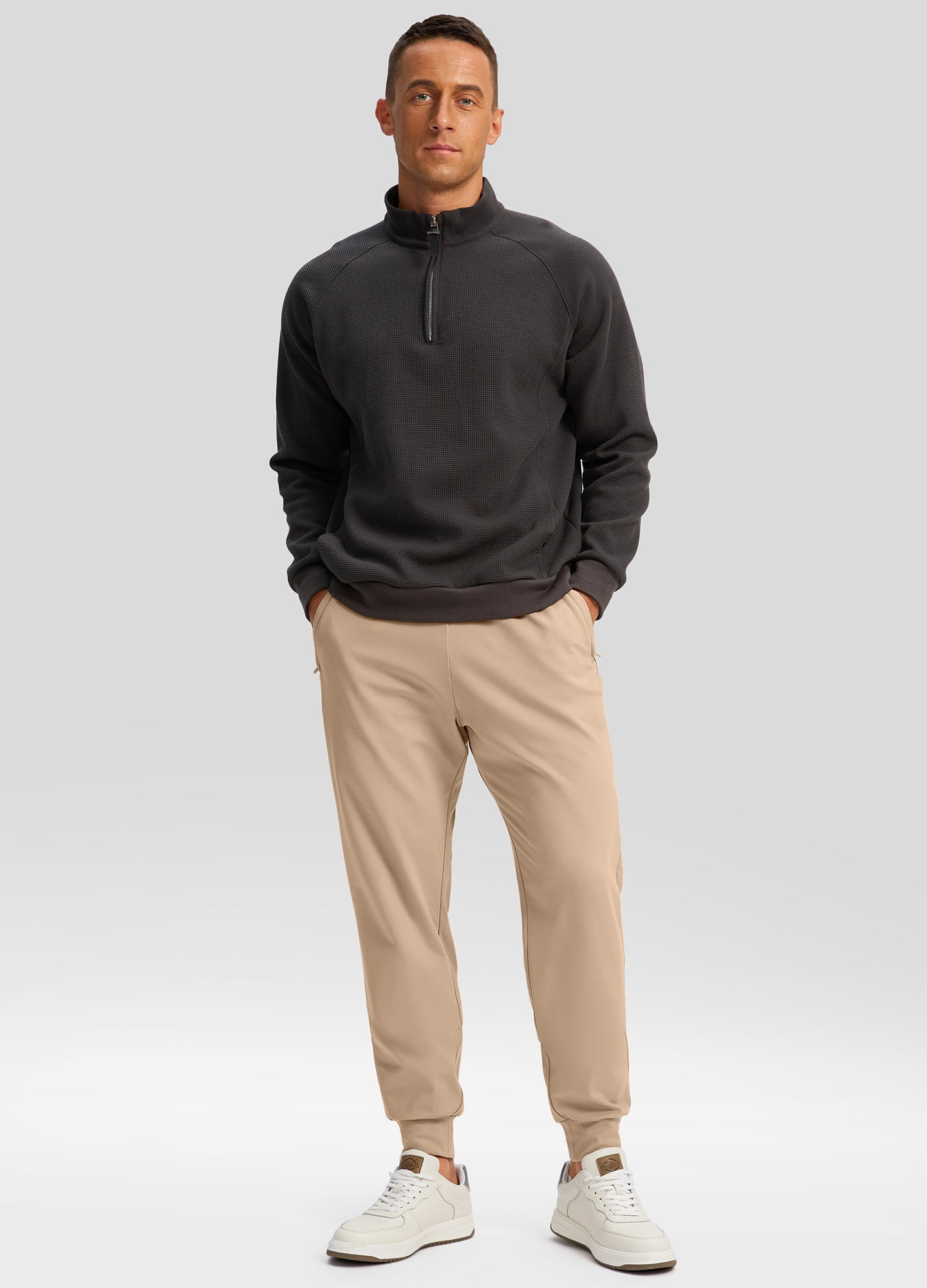 Fleece Joggers with Zipper Pockets Sweatpants