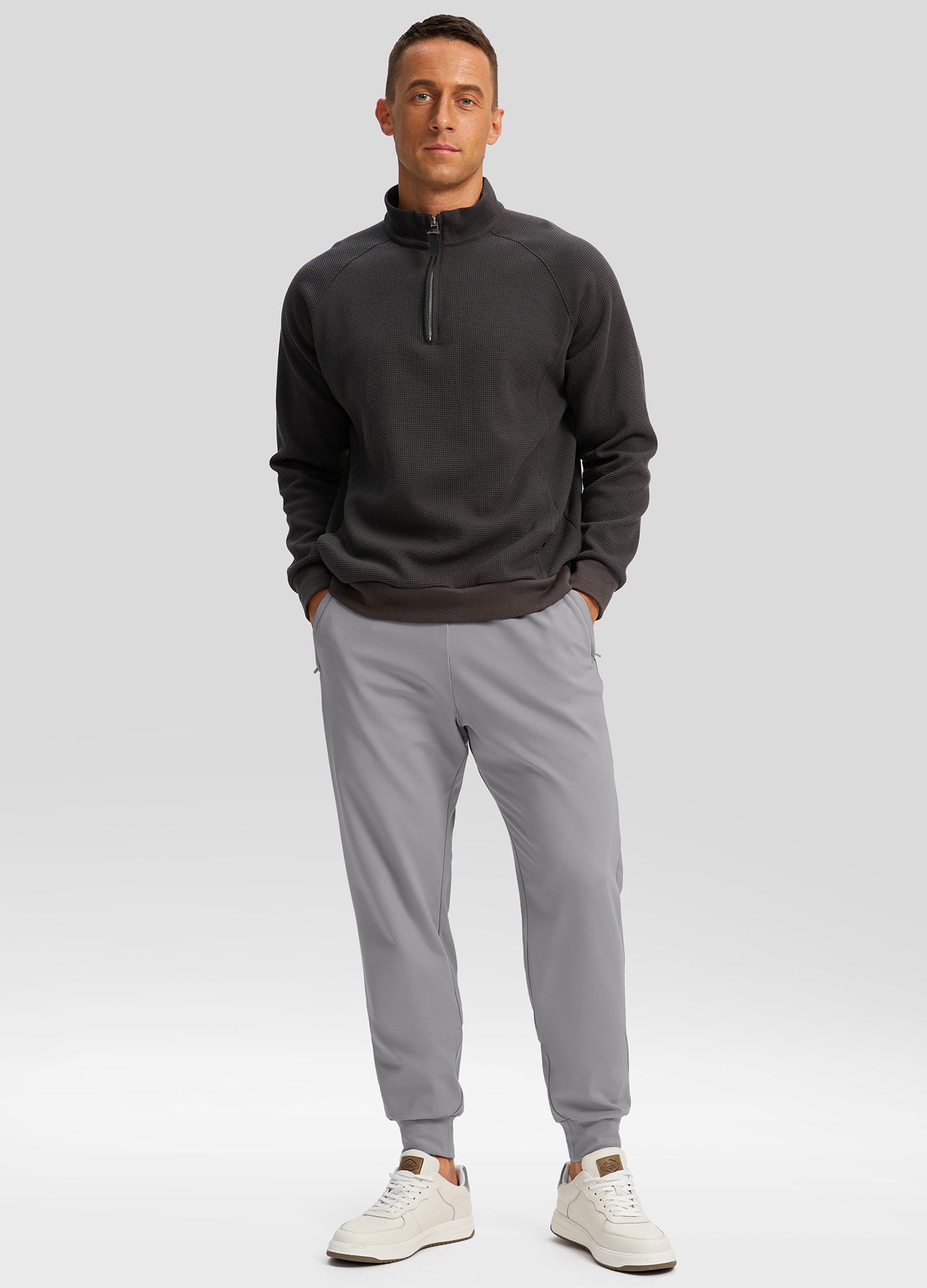 Fleece Joggers with Zipper Pockets Sweatpants